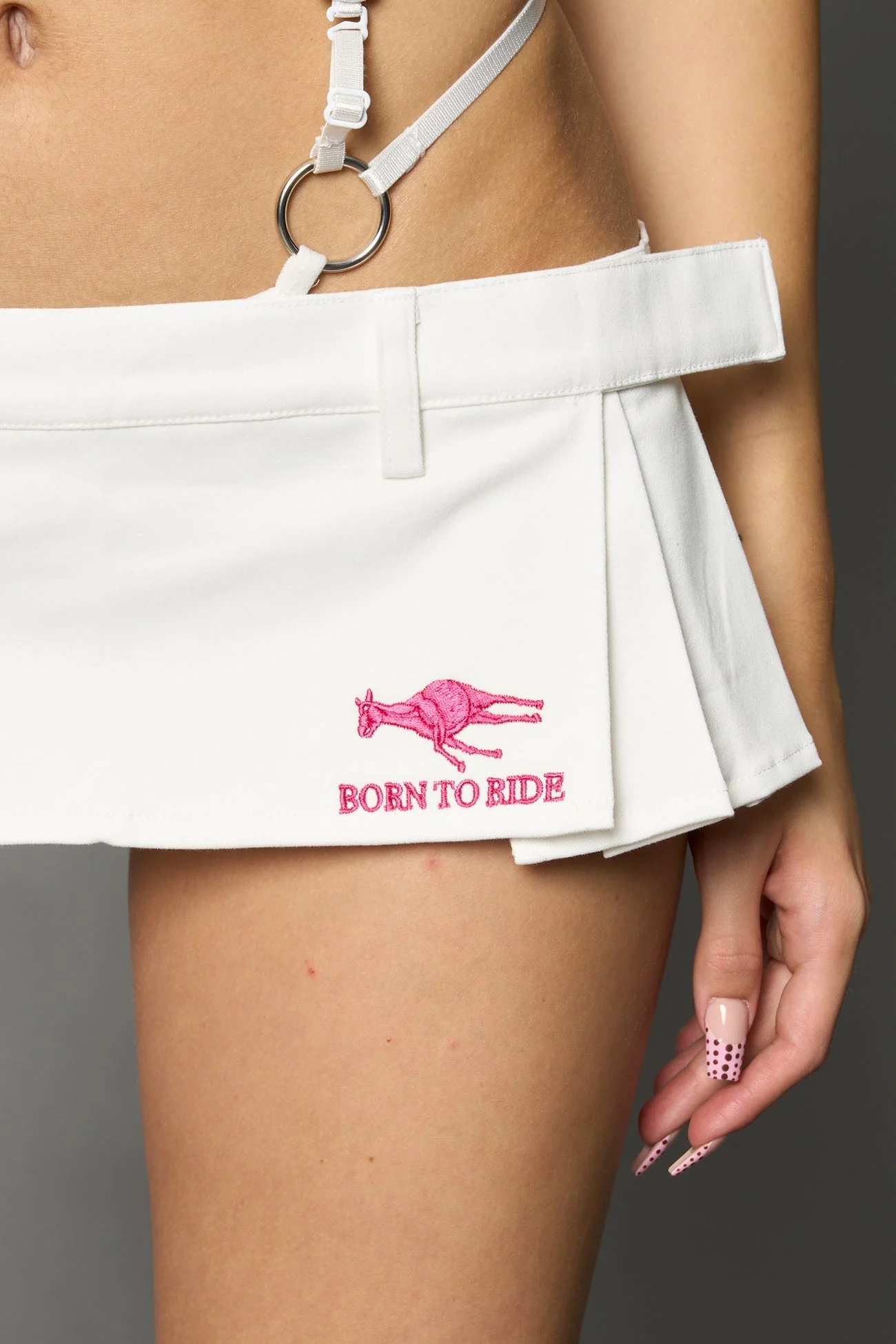 Born To Ride Pleated Ultra Mini Skirt - Image 12