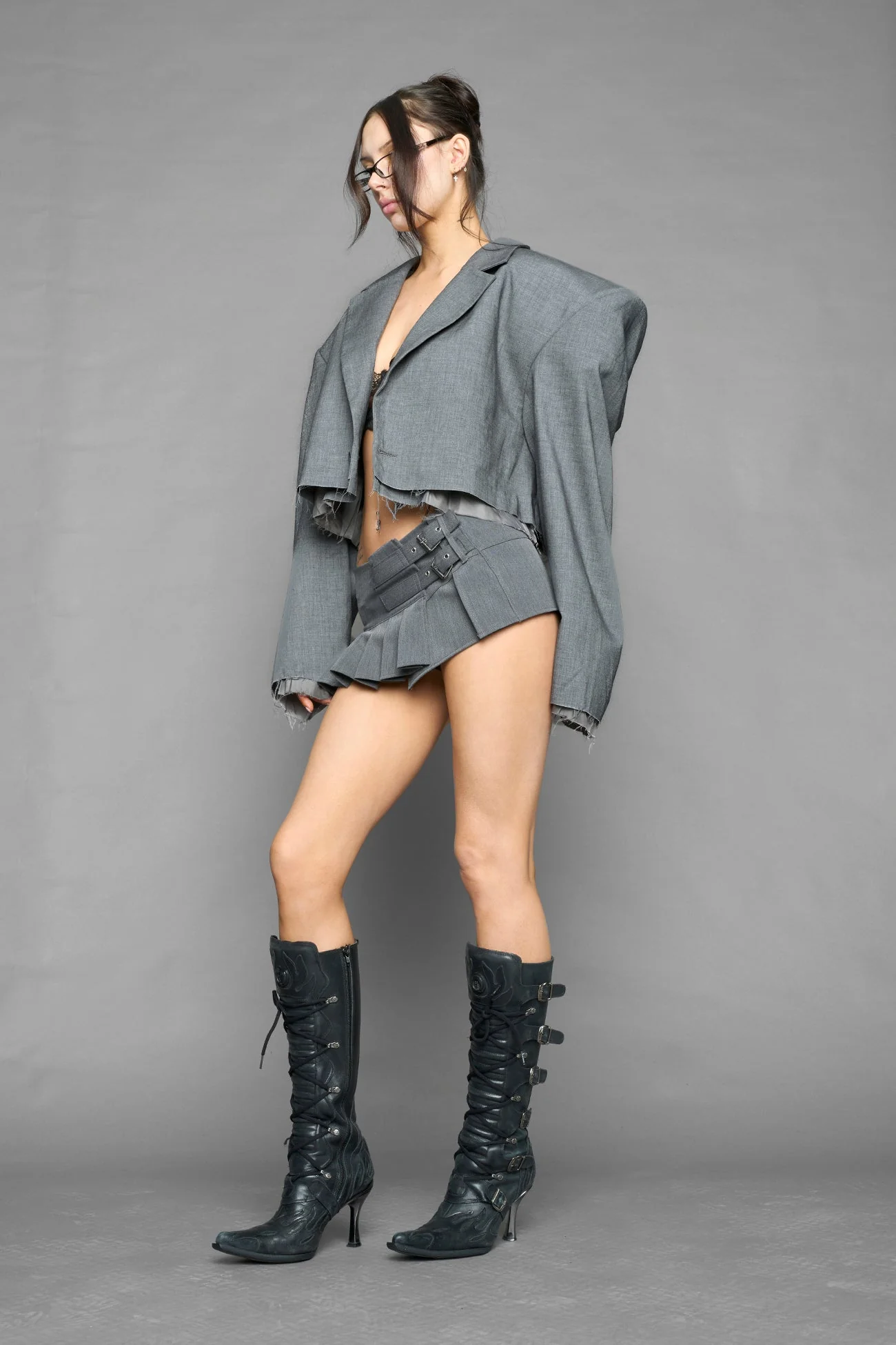 micro pleated suiting skirt - Image 9