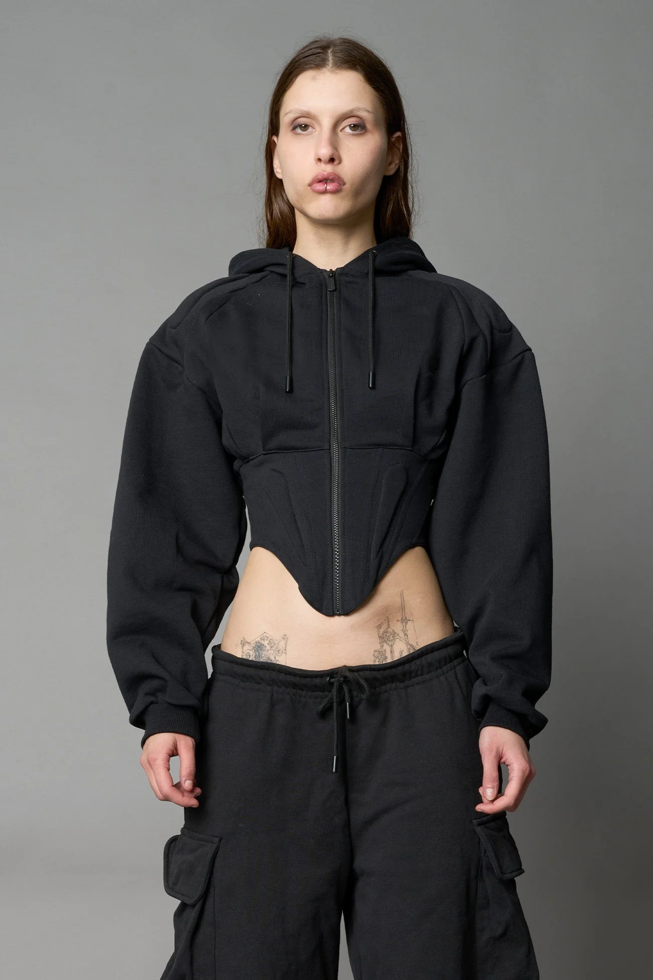 Corset Zip-Up Hoodie