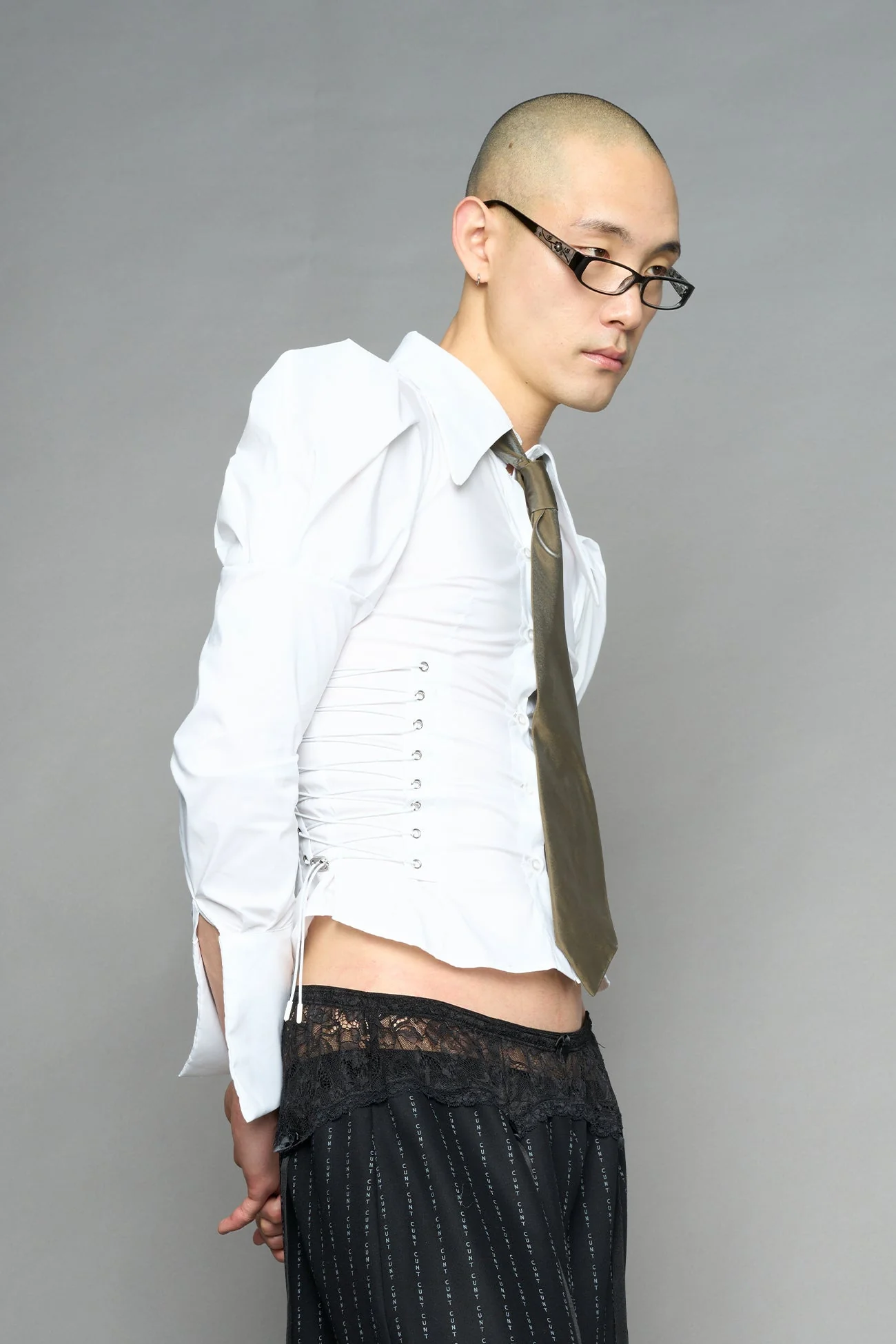puff sleeve corseted shirt - Image 11