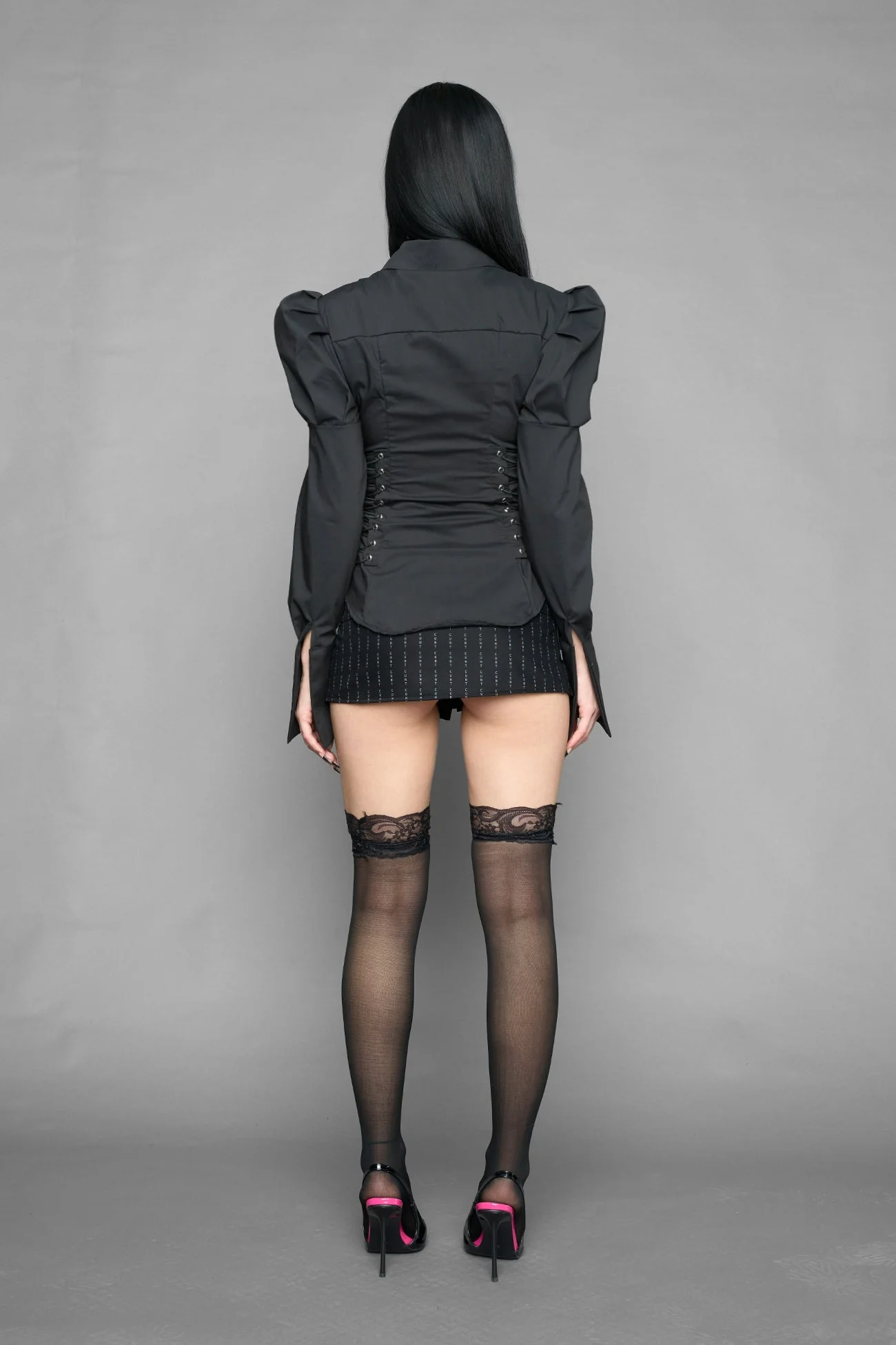 puff sleeve corseted shirt - Image 4