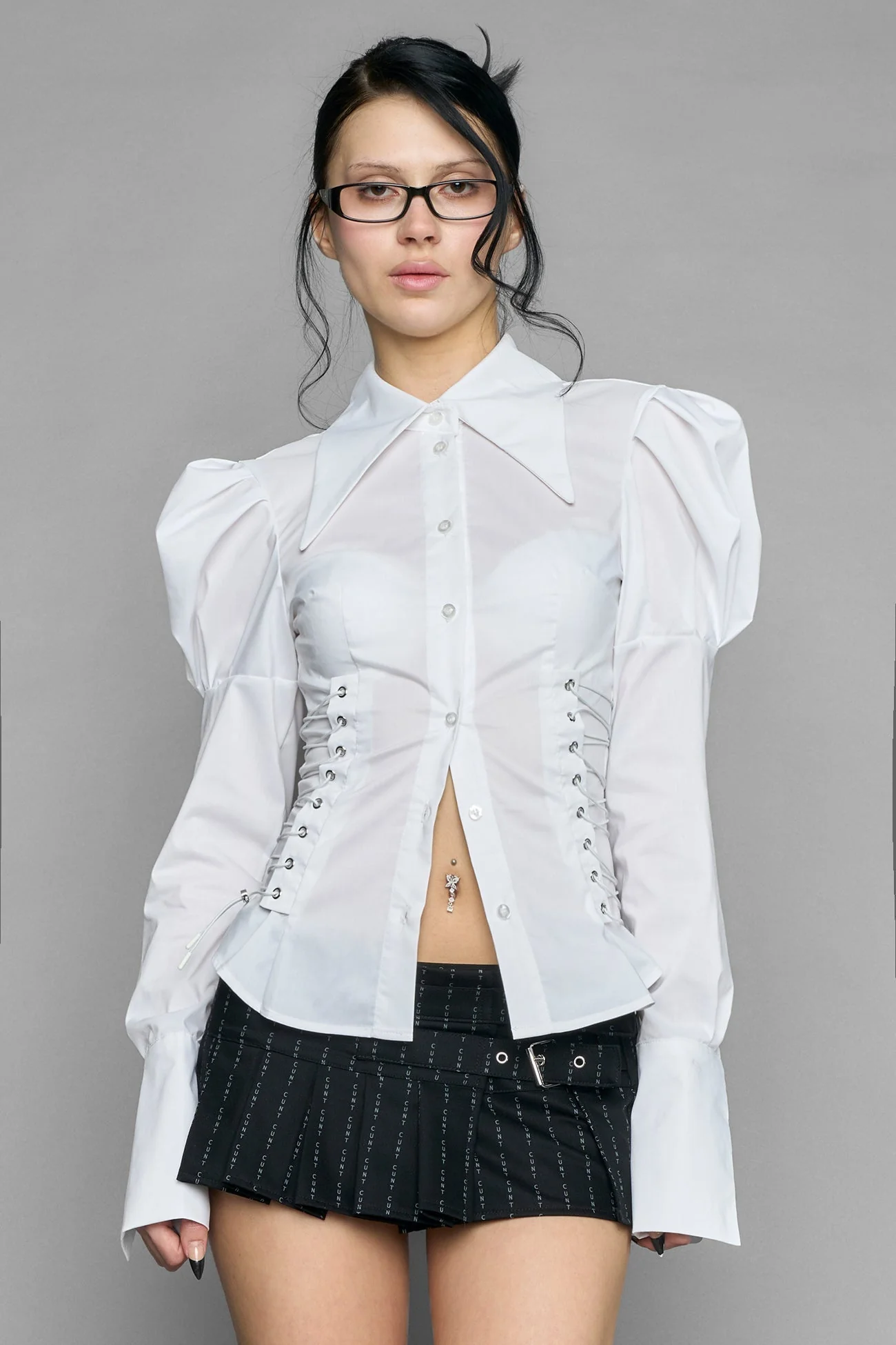 puff sleeve corseted shirt - Image 7