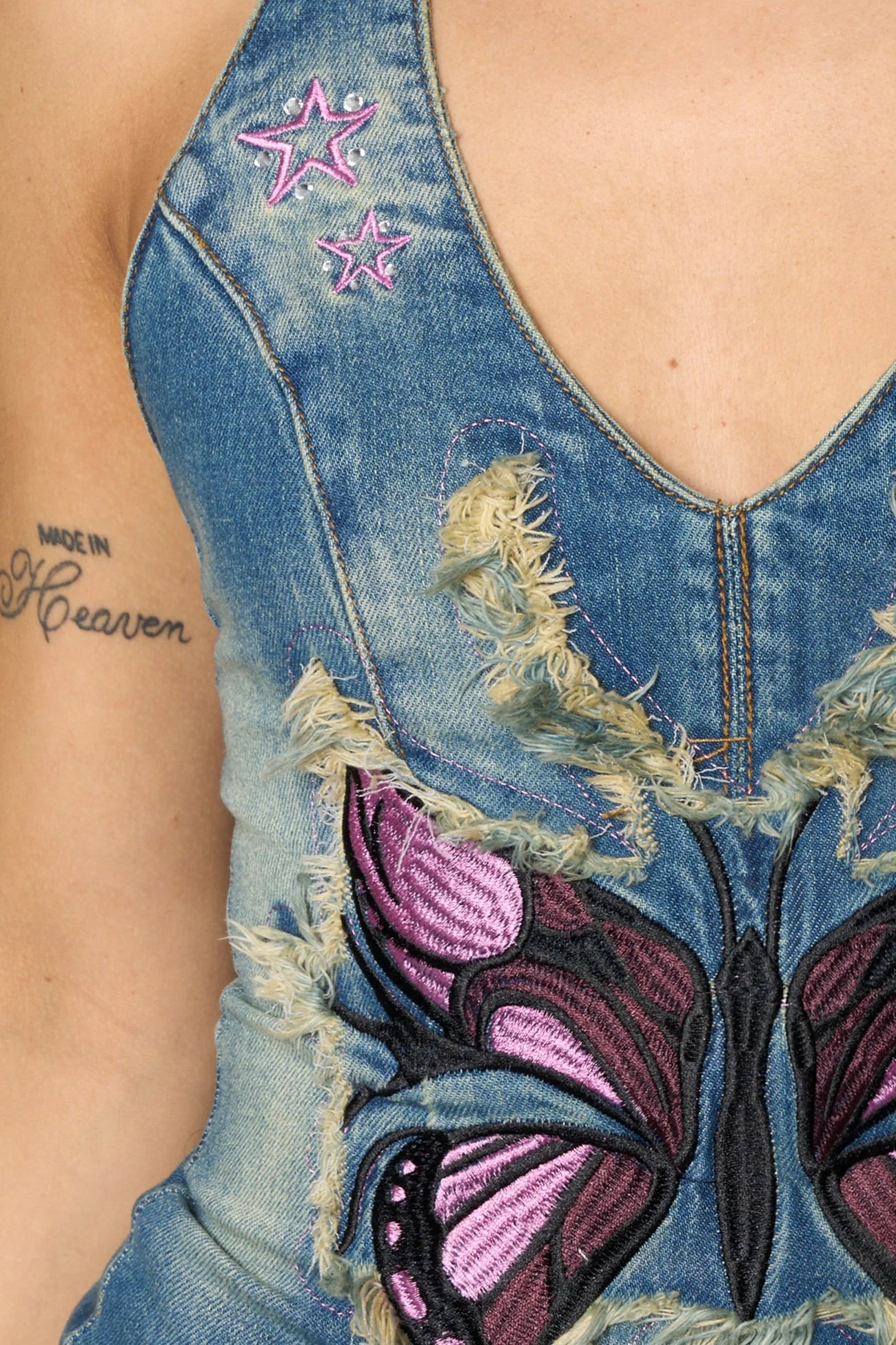 Denim Neckholder Top - Image 3
