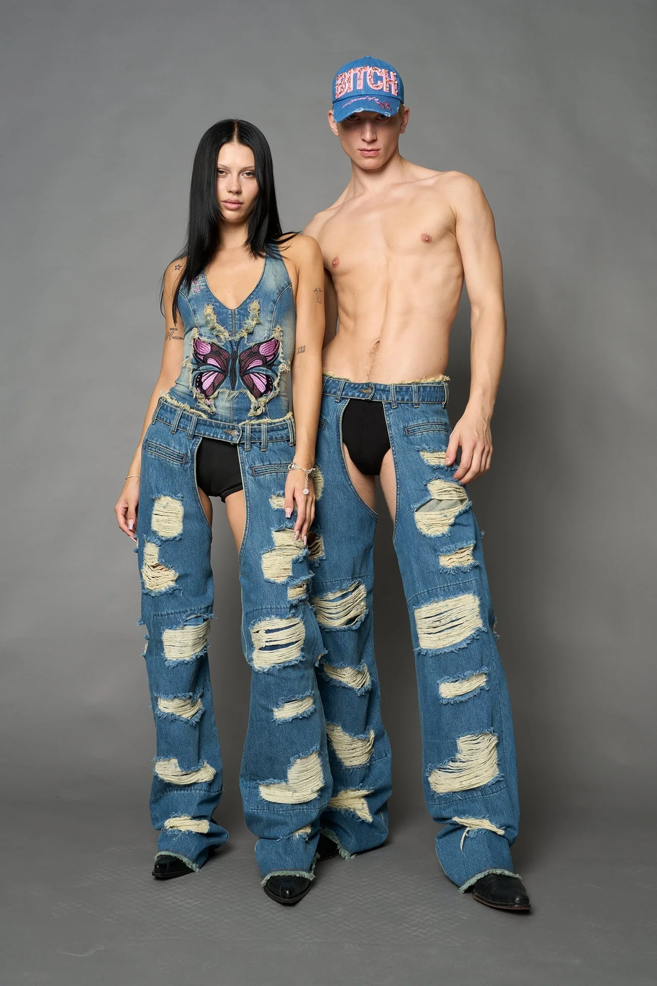 Denim Shredded Chaps - Image 12