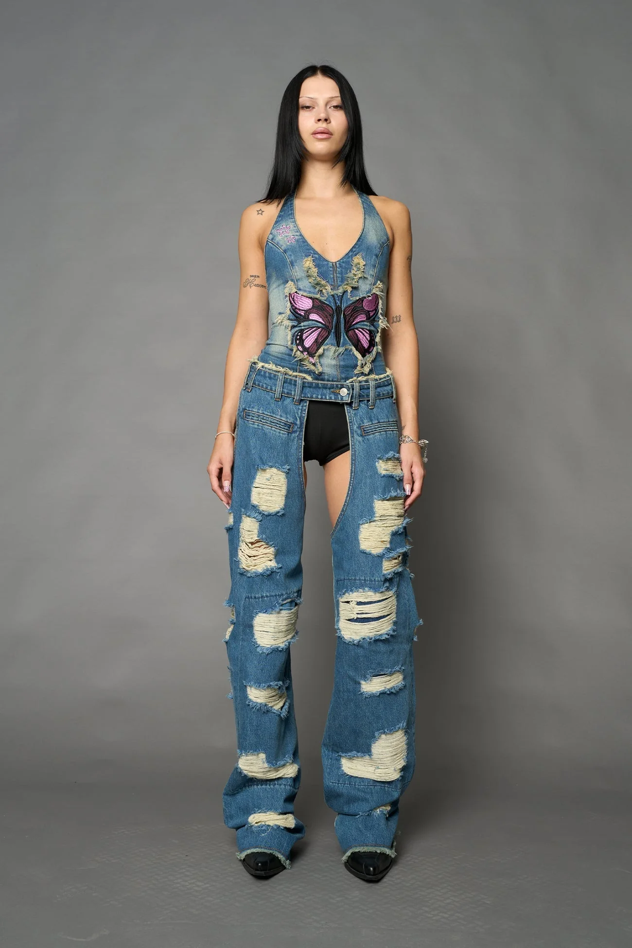 Denim Shredded Chaps - Image 18