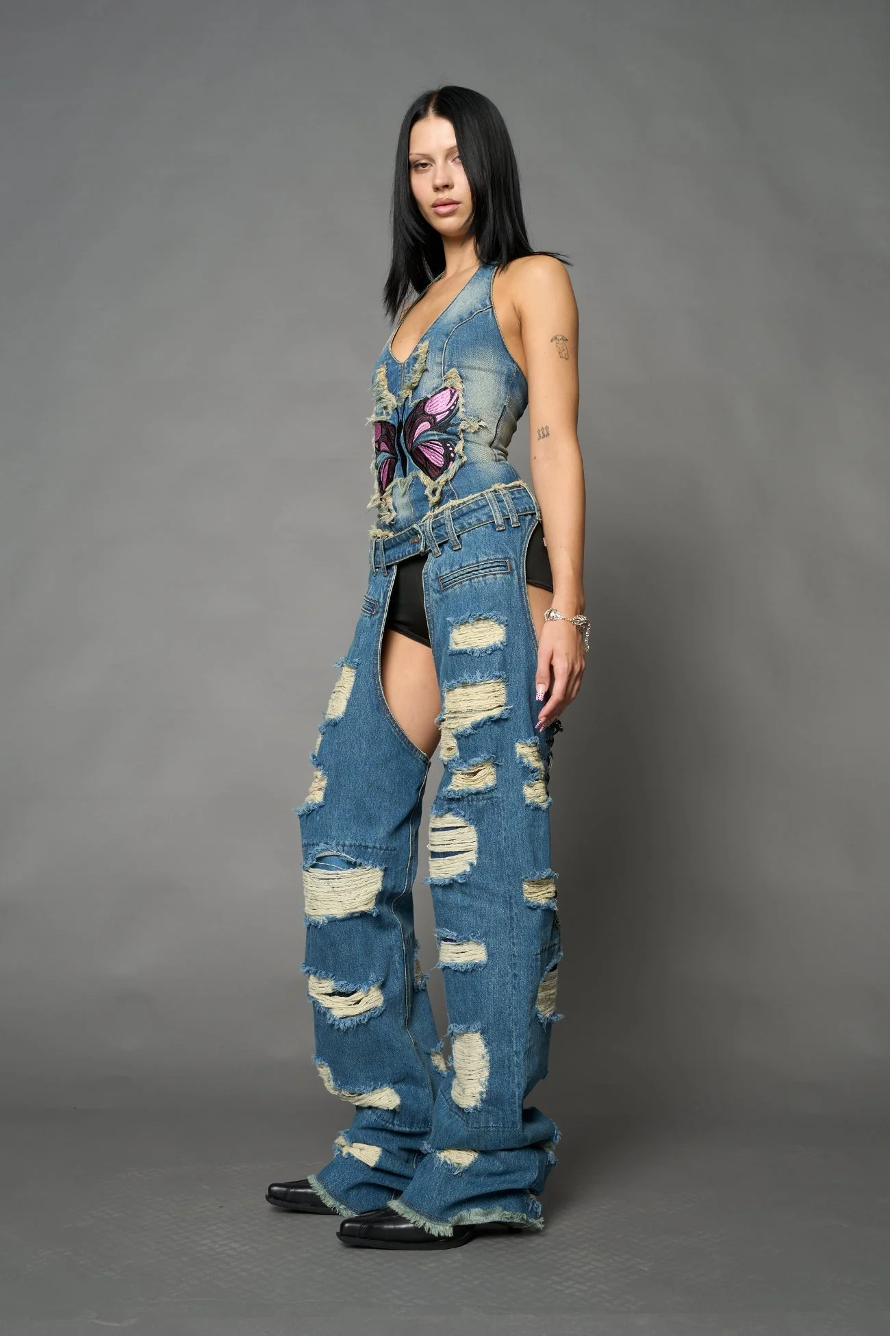 Denim Shredded Chaps - Image 20