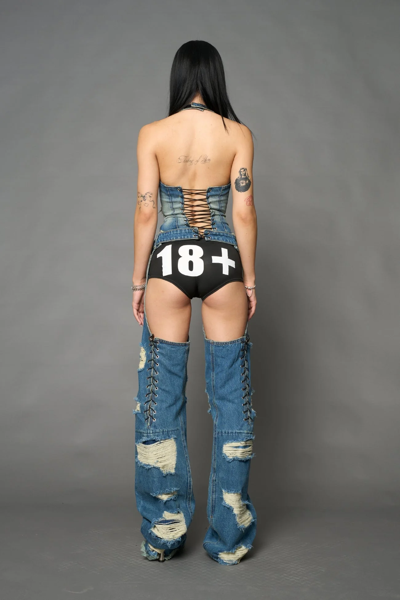 Denim Shredded Chaps - Image 21