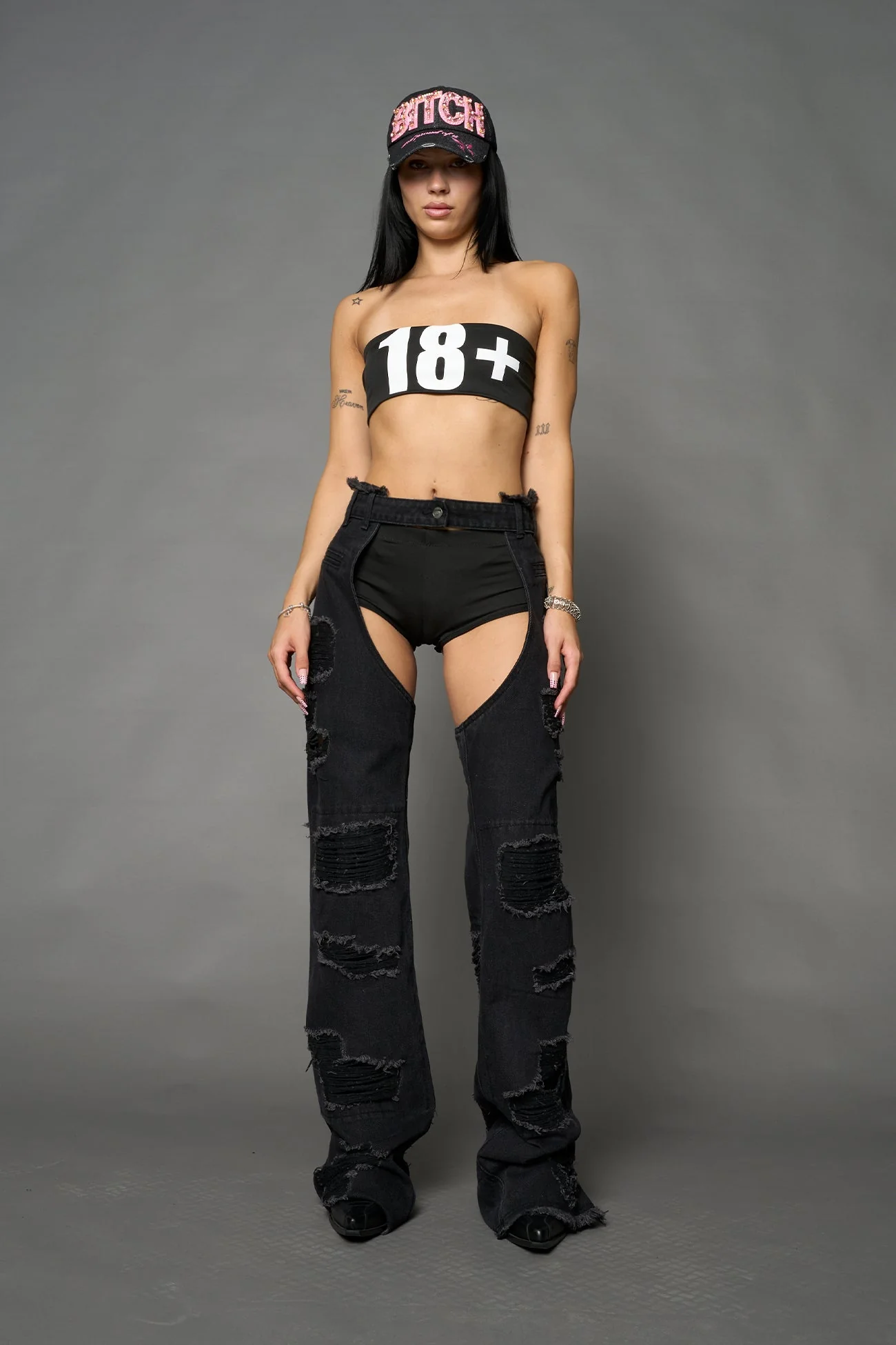 Denim Shredded Chaps - Image 4