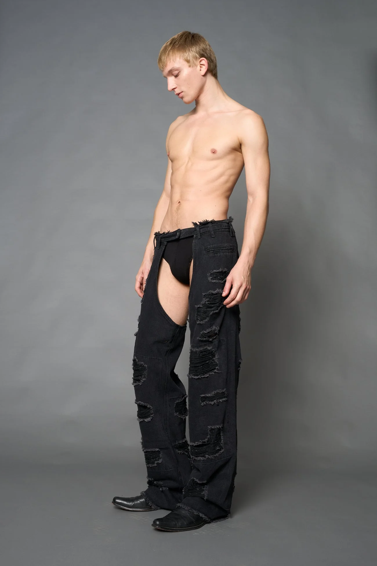 Denim Shredded Chaps - Image 9