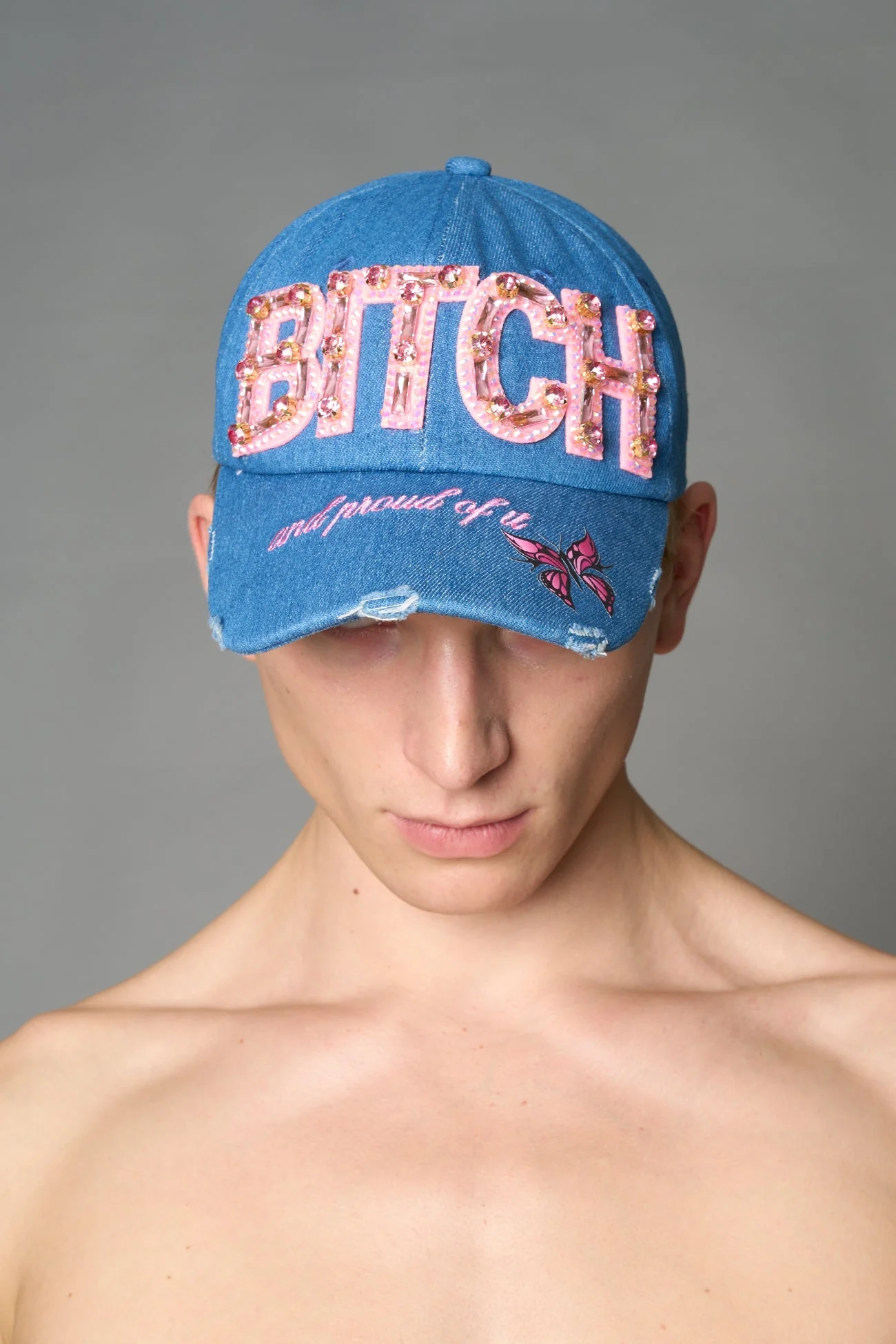 Denim Slogan Cap - Image 5