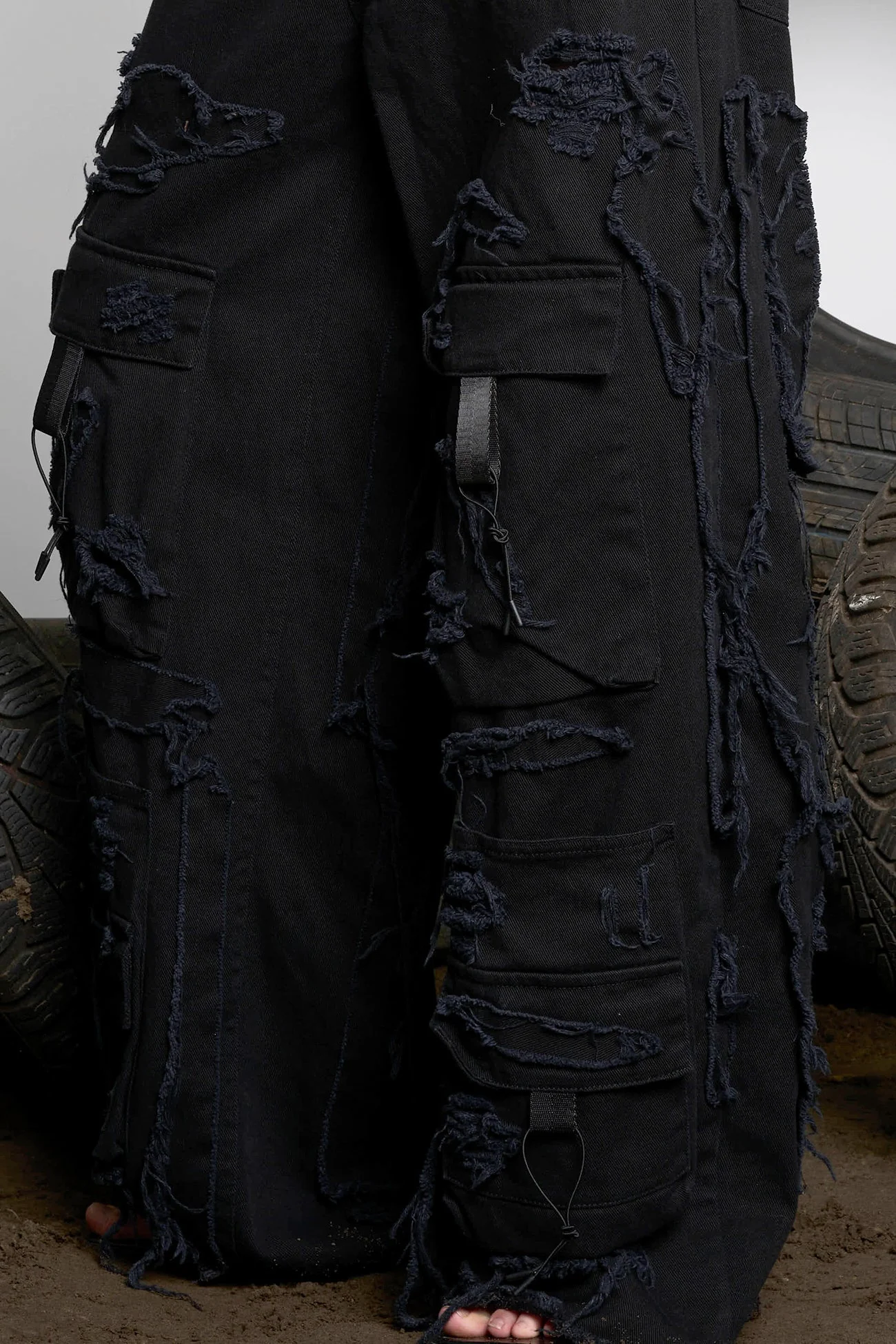 Distressed Cargo Pants - Image 4