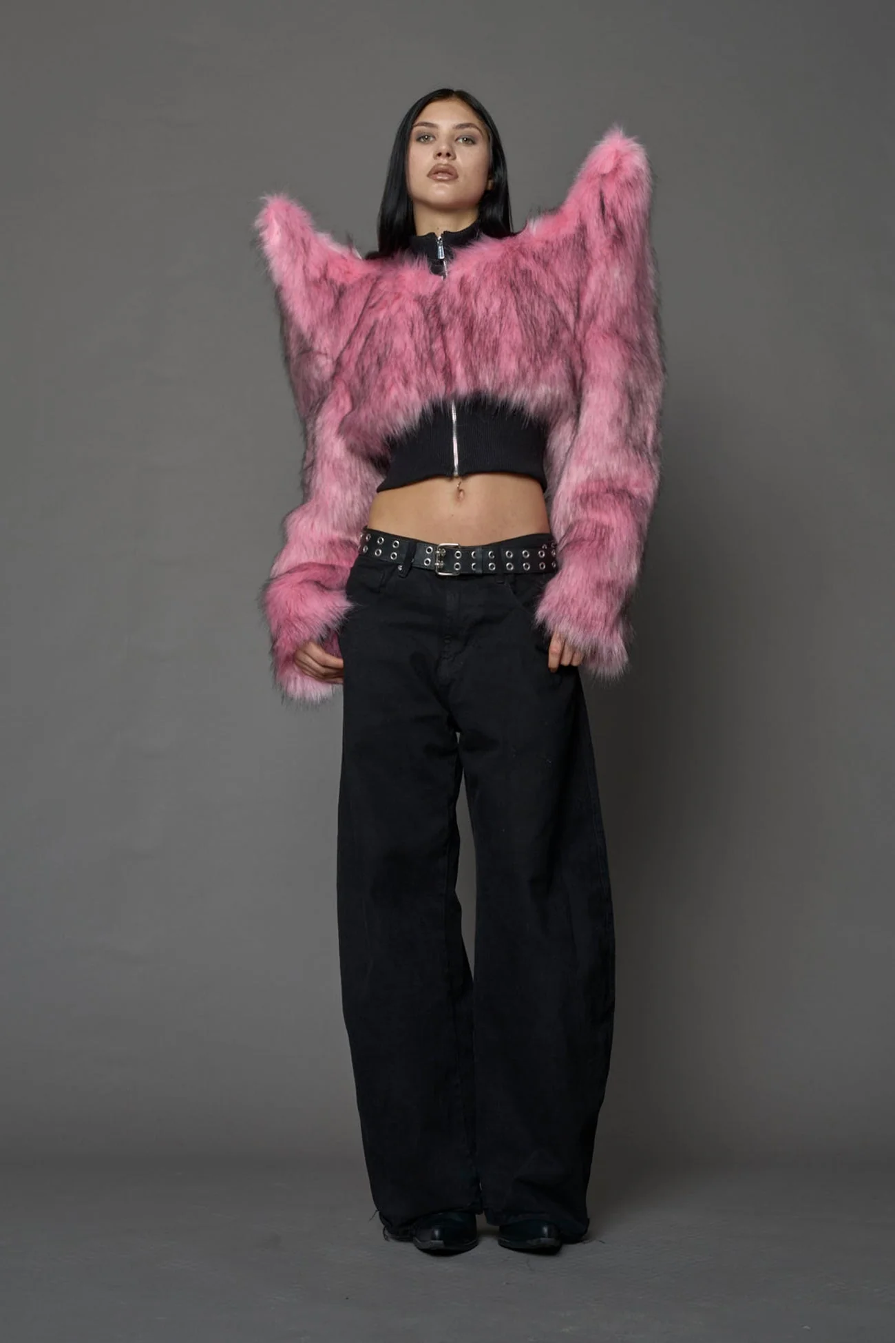 Doomsday Crop Faux Fur Jacket - Image 14