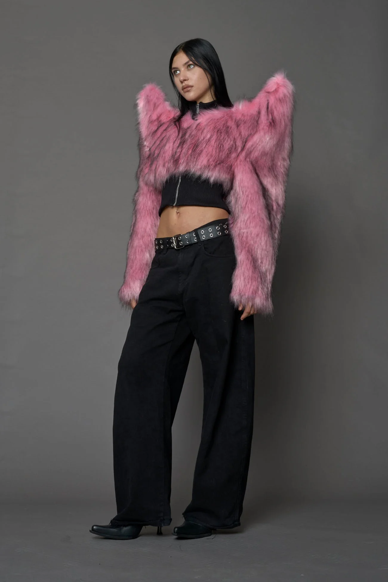 Doomsday Crop Faux Fur Jacket - Image 15