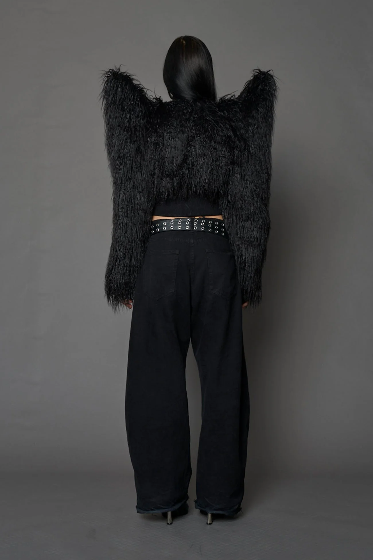 Doomsday Crop Faux Fur Jacket - Image 3