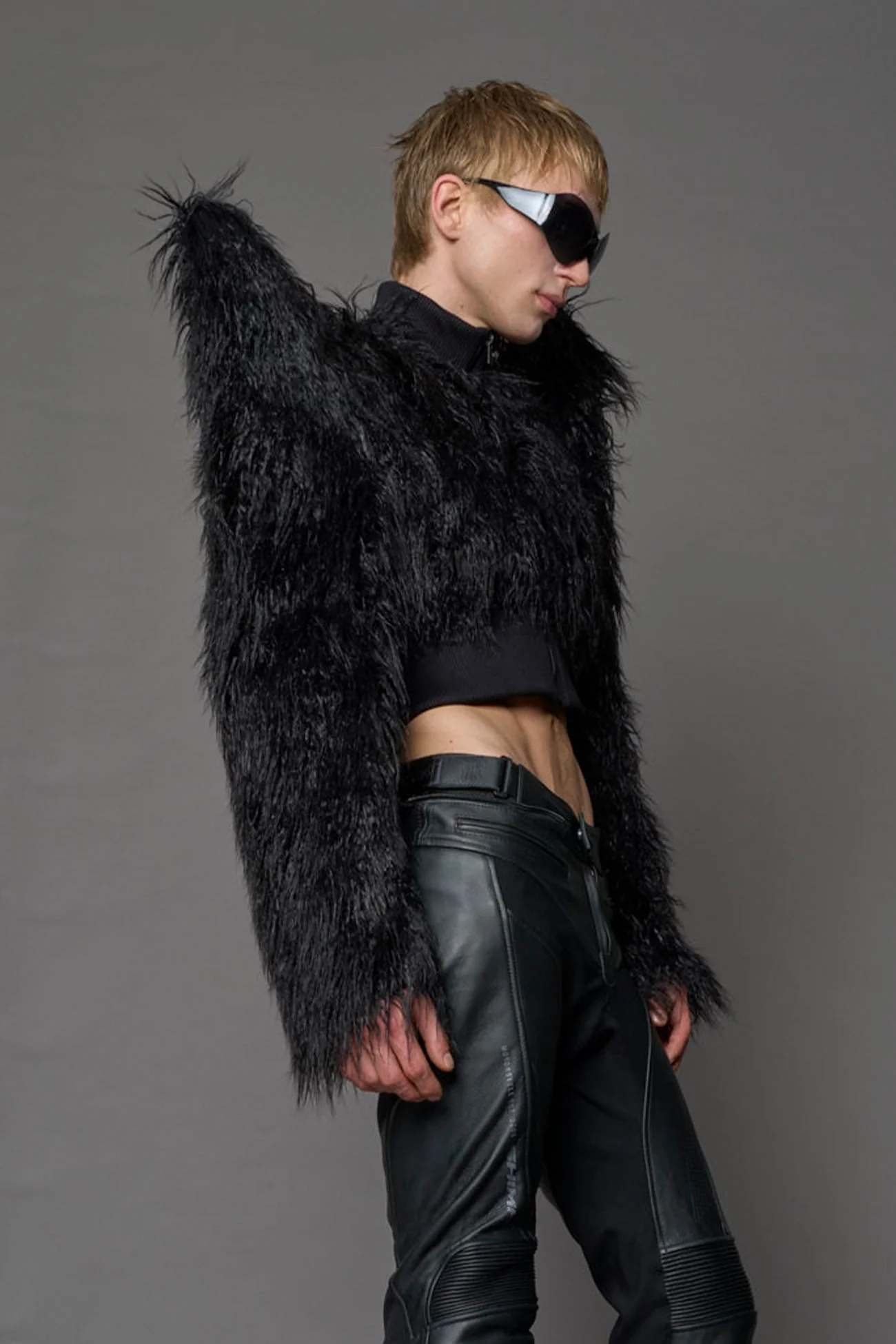 Doomsday Crop Faux Fur Jacket - Image 5