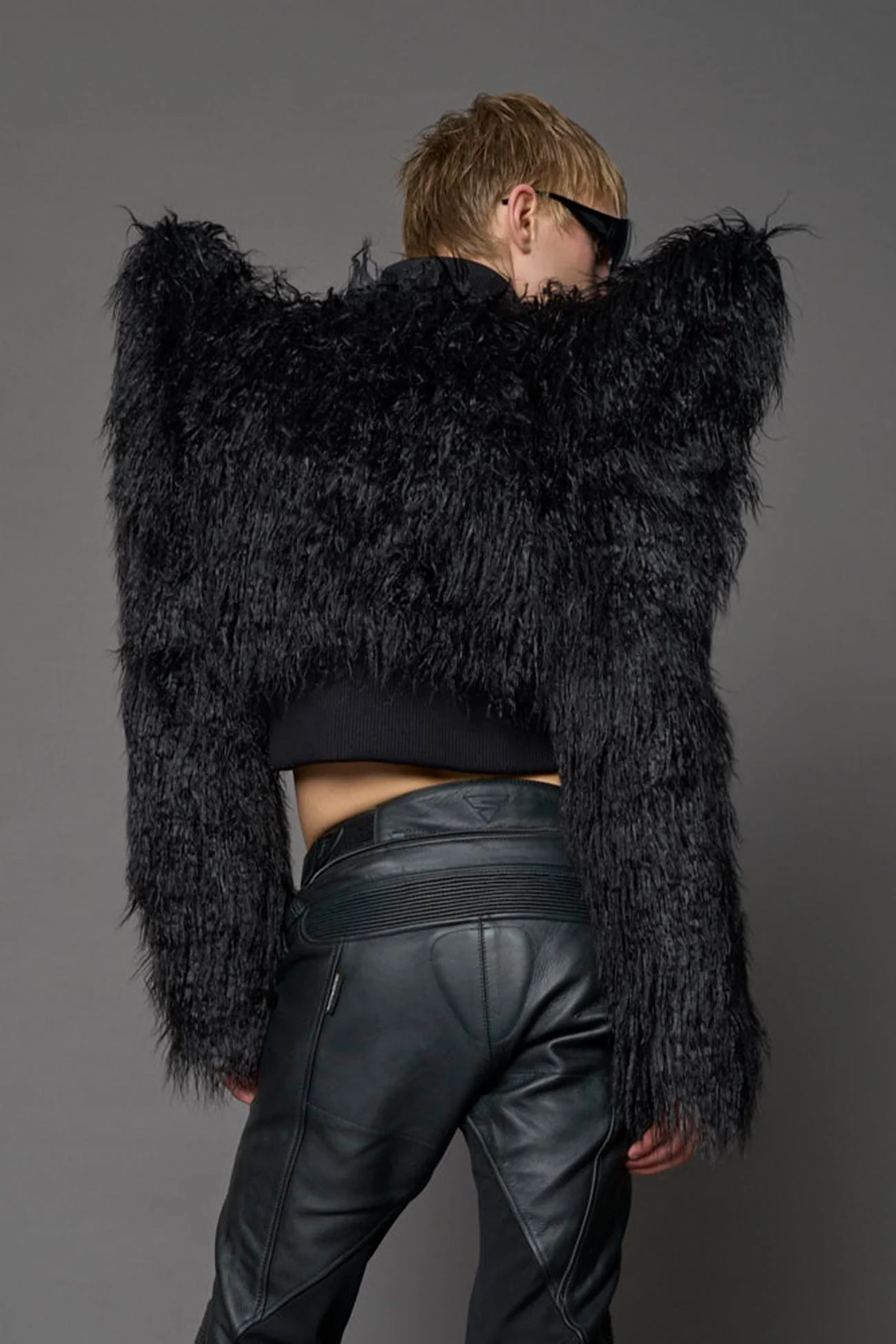 Doomsday Crop Faux Fur Jacket - Image 6