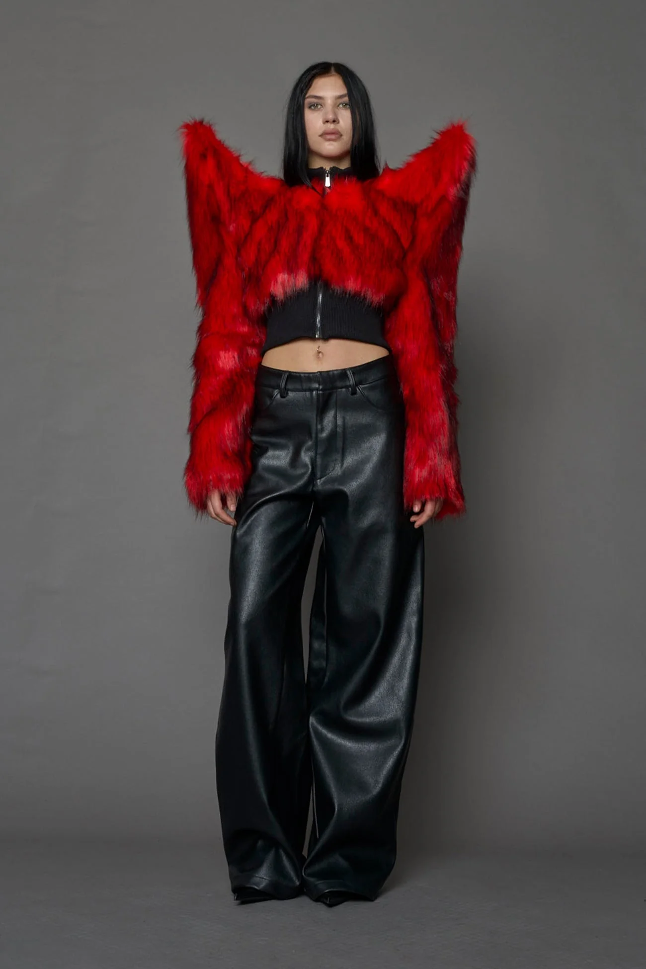 Doomsday Crop Faux Fur Jacket - Image 8
