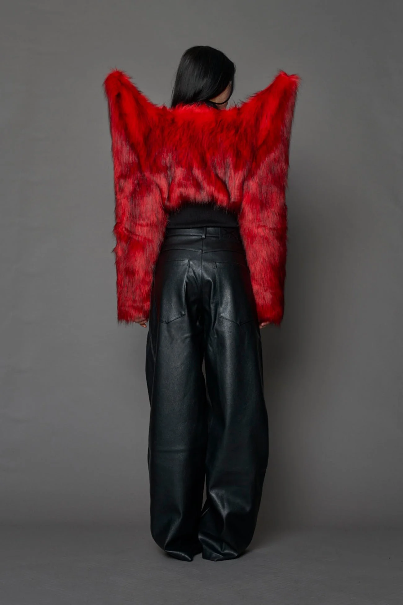 Doomsday Crop Faux Fur Jacket - Image 9