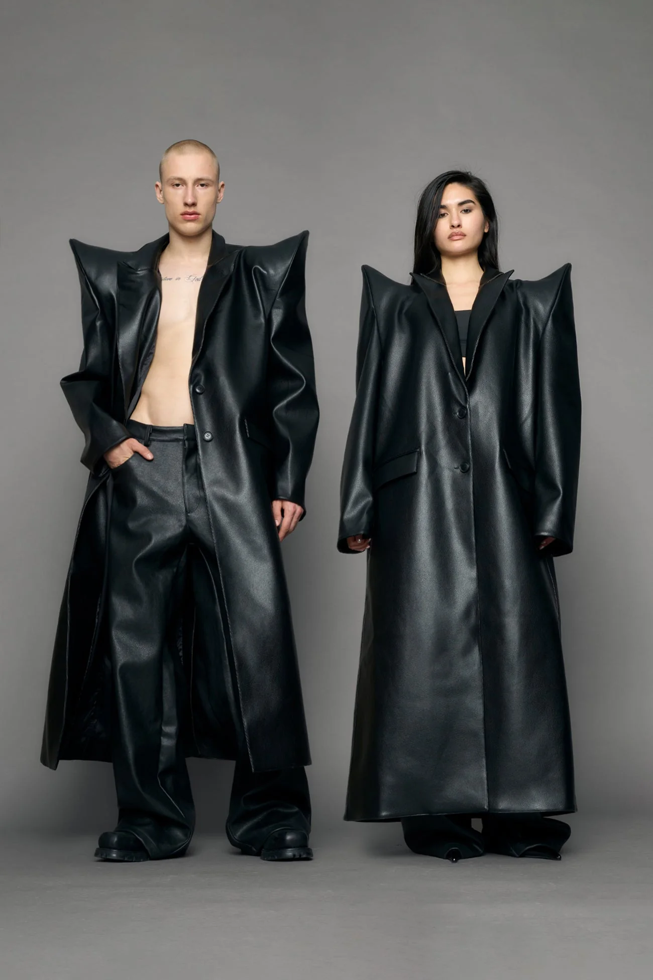 Doomsday Elongated Leather Coat