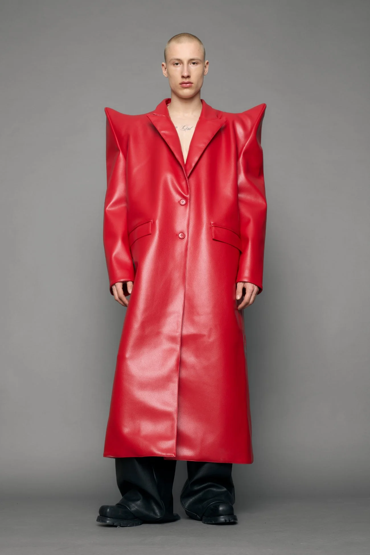Doomsday Elongated Leather Coat - Image 15