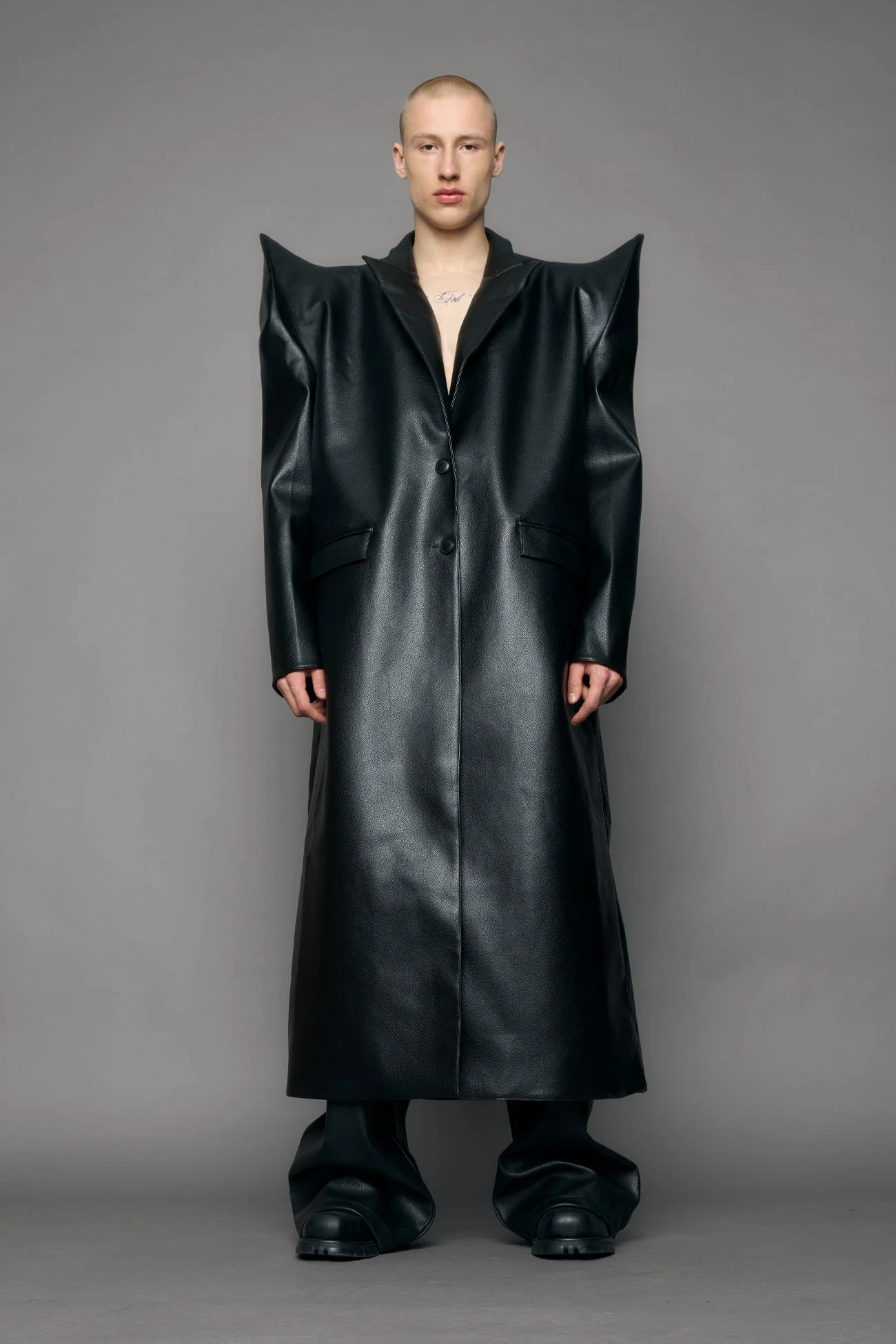 Doomsday Elongated Leather Coat - Image 8