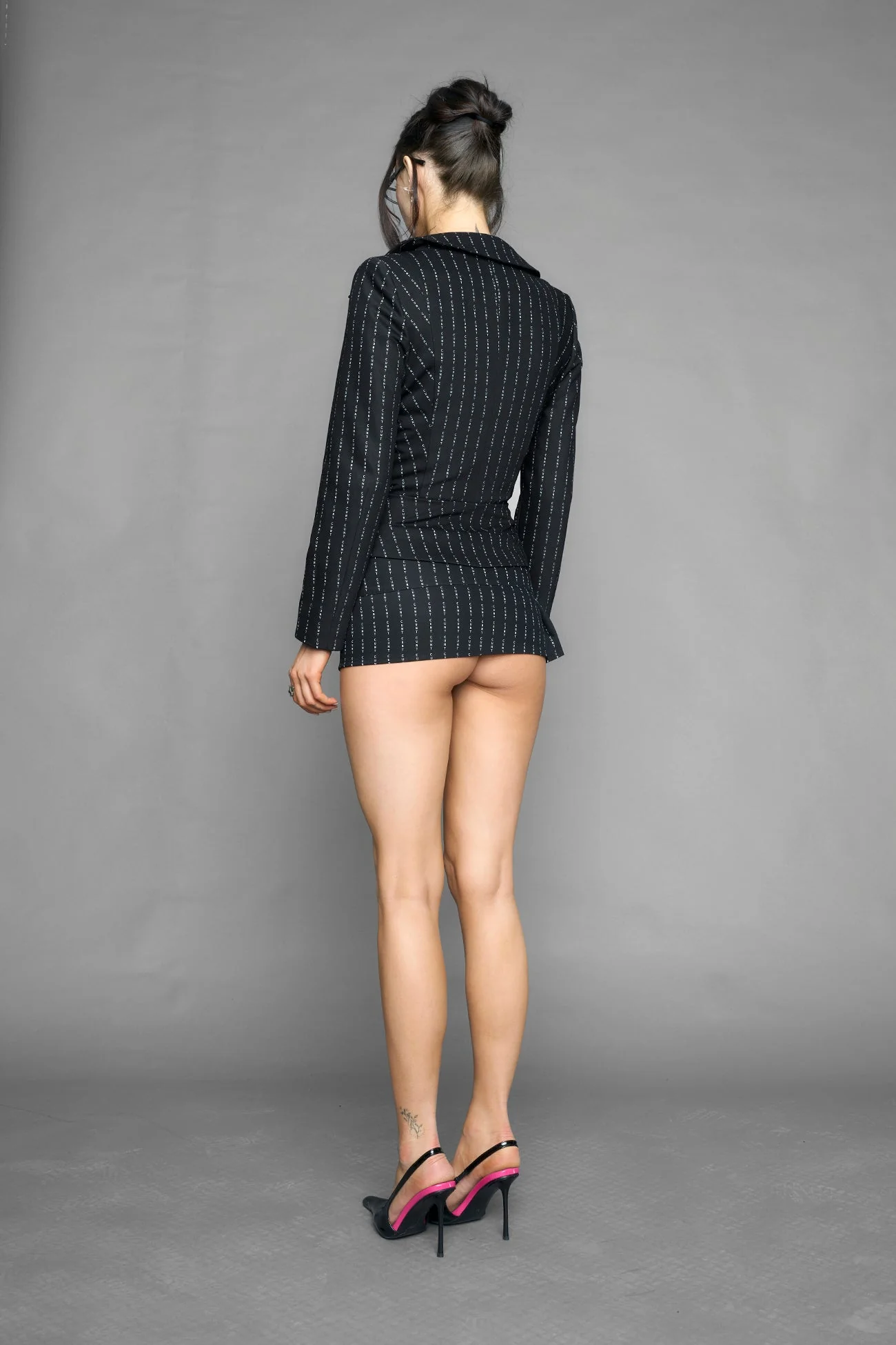 draped blazer pinstripe - Image 4