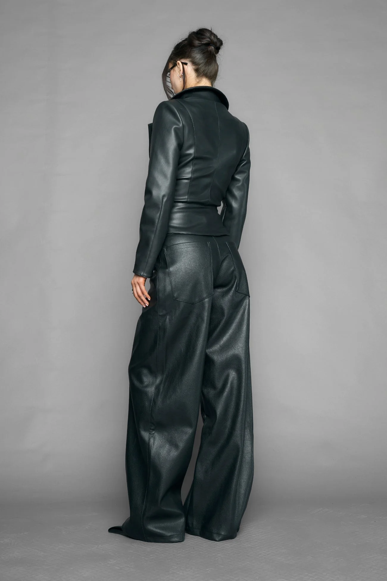 draped leather Blazer - Image 4