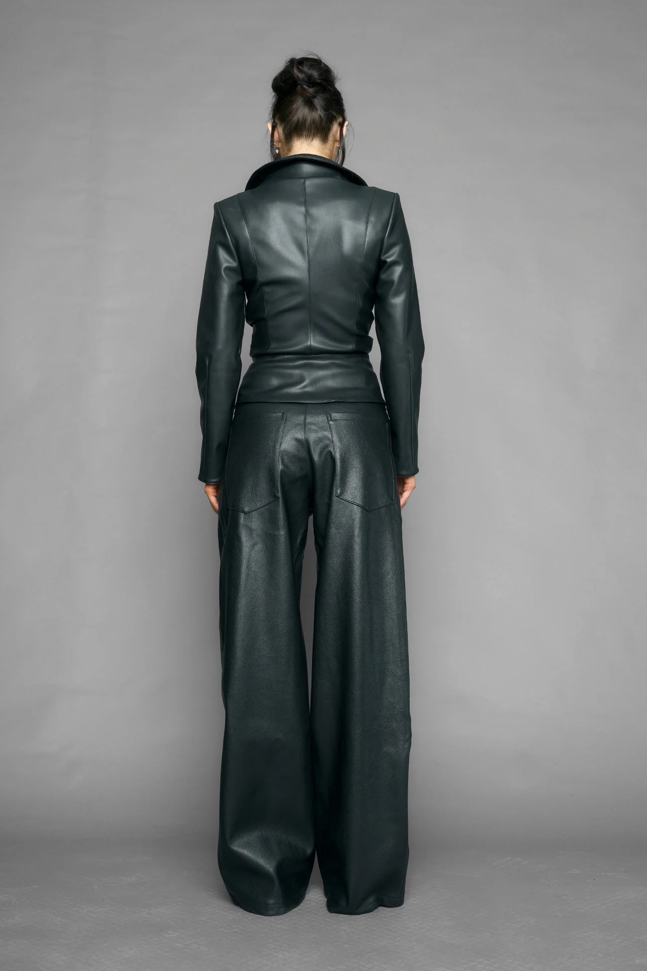 draped leather Blazer - Image 6