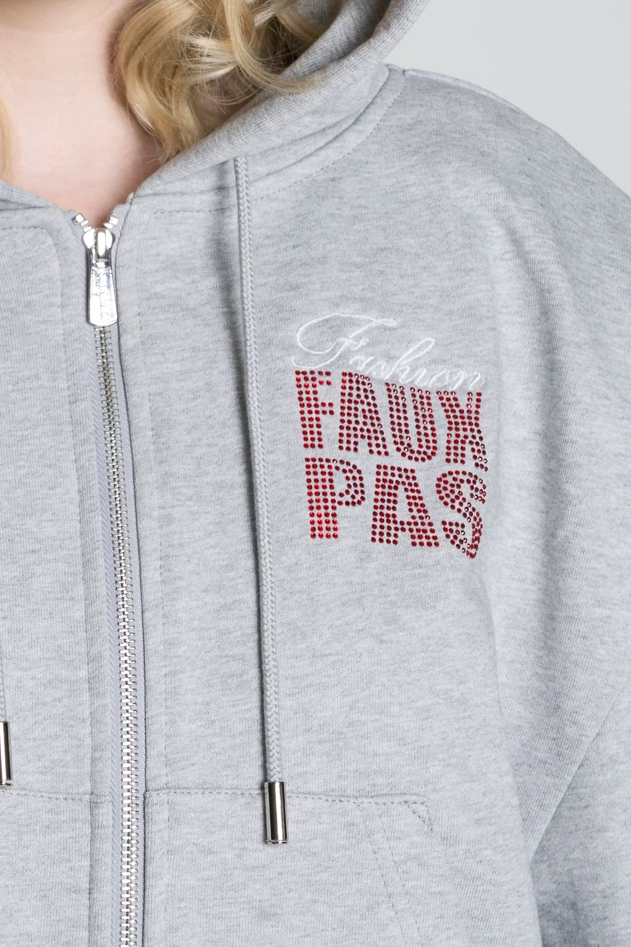 Faux Pas Crop Zip Hoodie - Image 13
