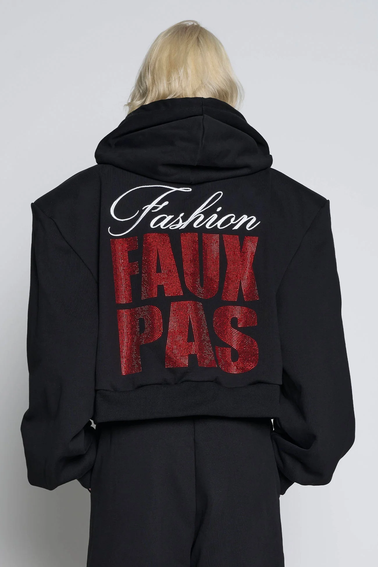 Faux Pas Crop Zip Hoodie - Image 5