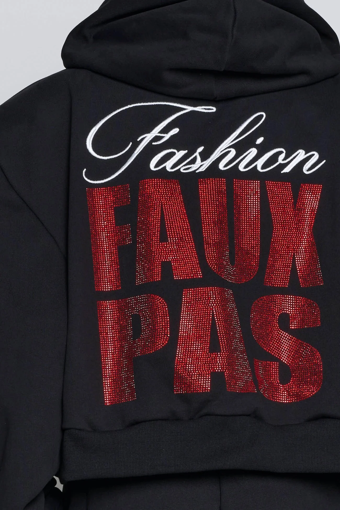 Faux Pas Crop Zip Hoodie - Image 6
