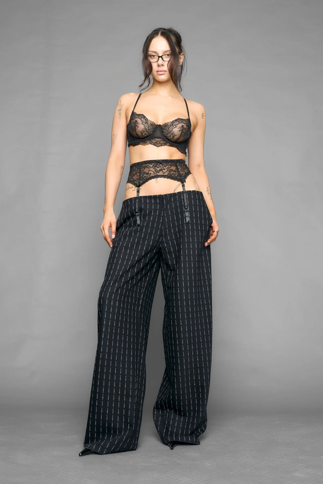 Lace suspender office pants - Image 2