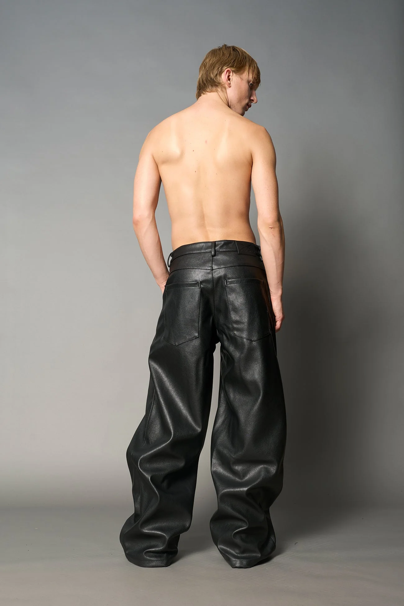 Leather Baggy Suit Trousers - Image 10