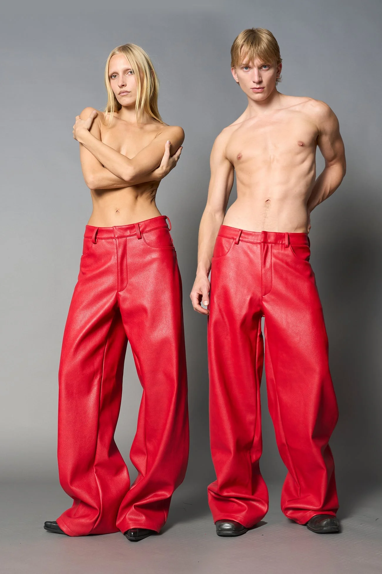 Leather Baggy Suit Trousers - Image 12