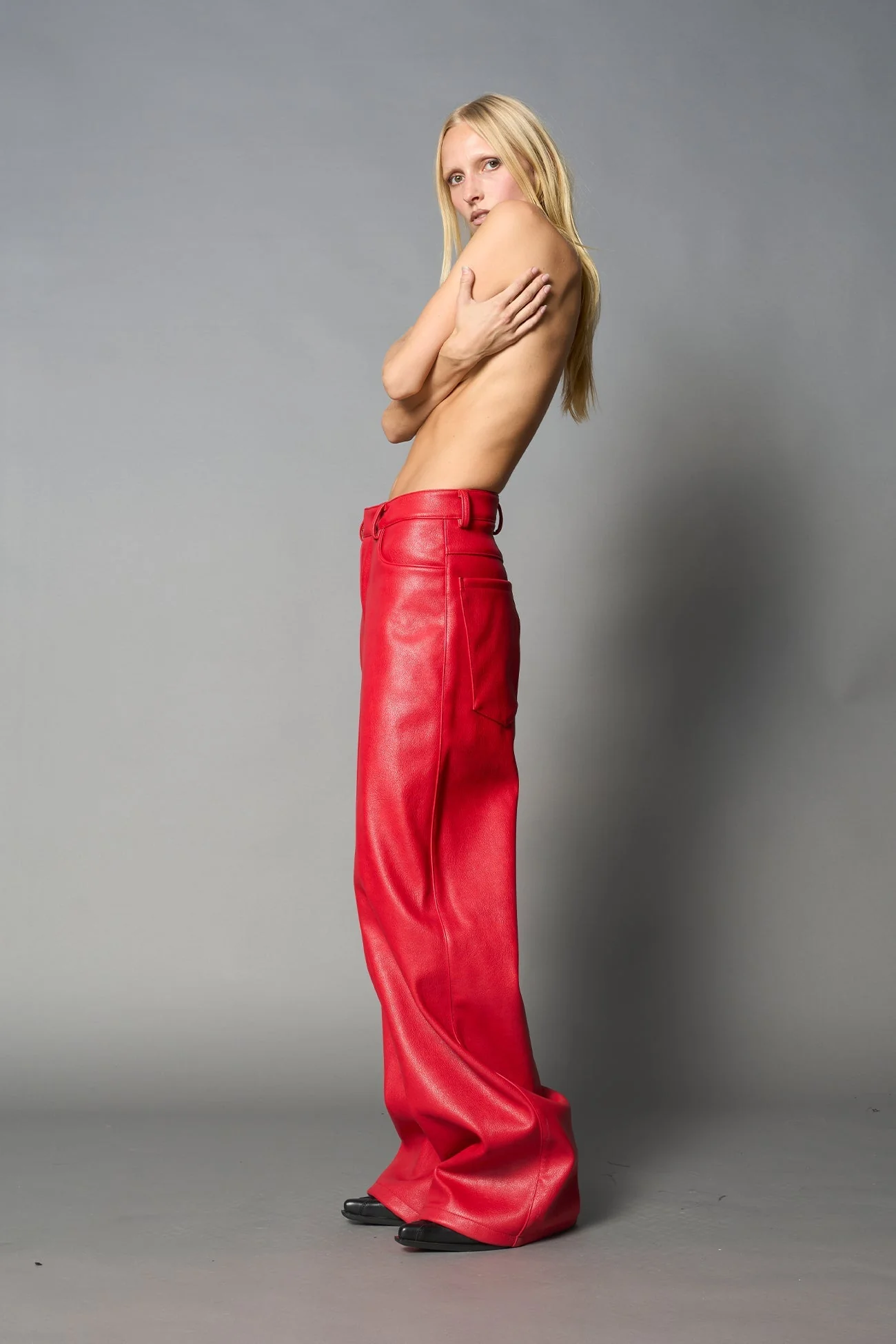 Leather Baggy Suit Trousers - Image 15
