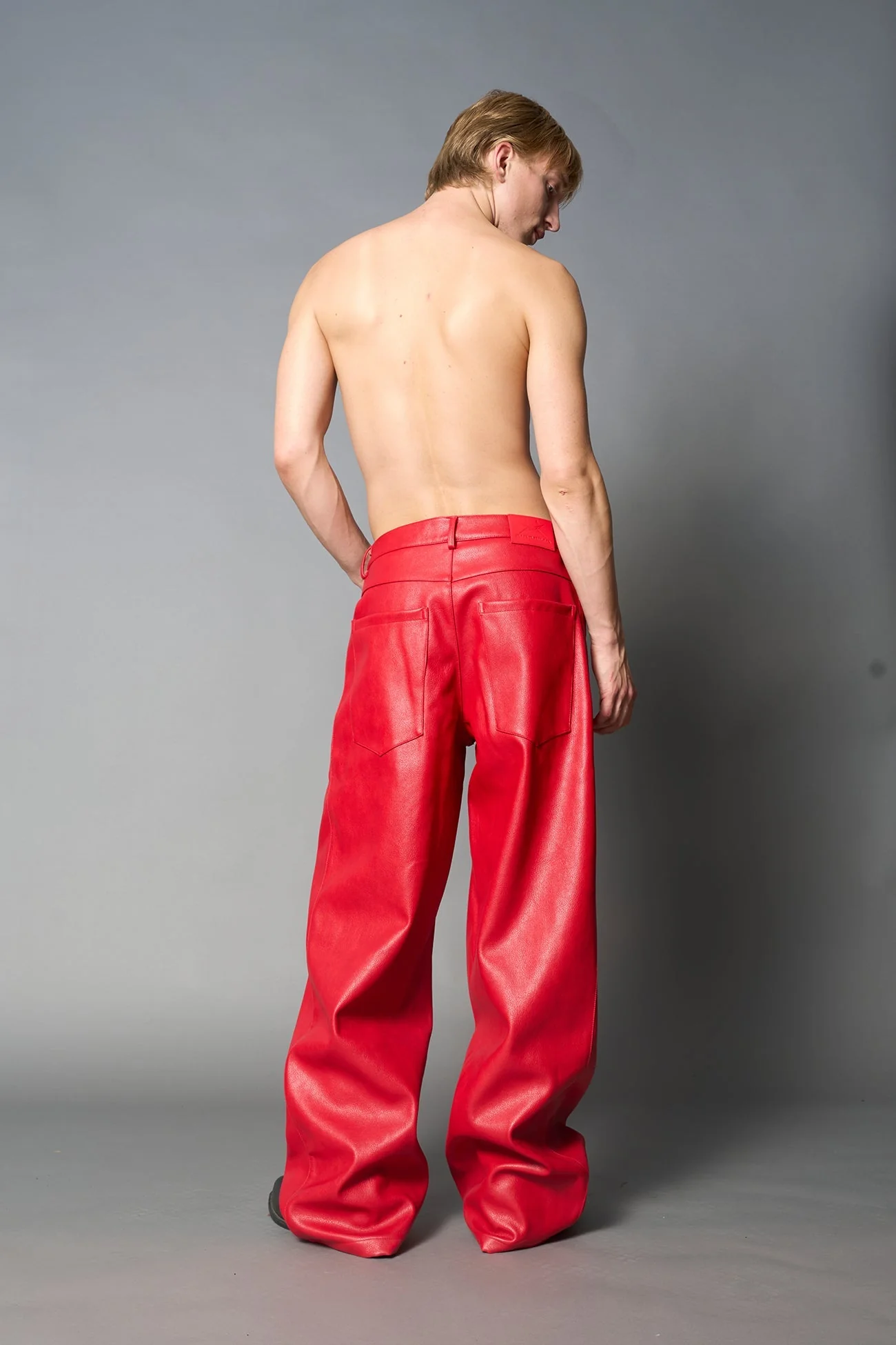Leather Baggy Suit Trousers - Image 19