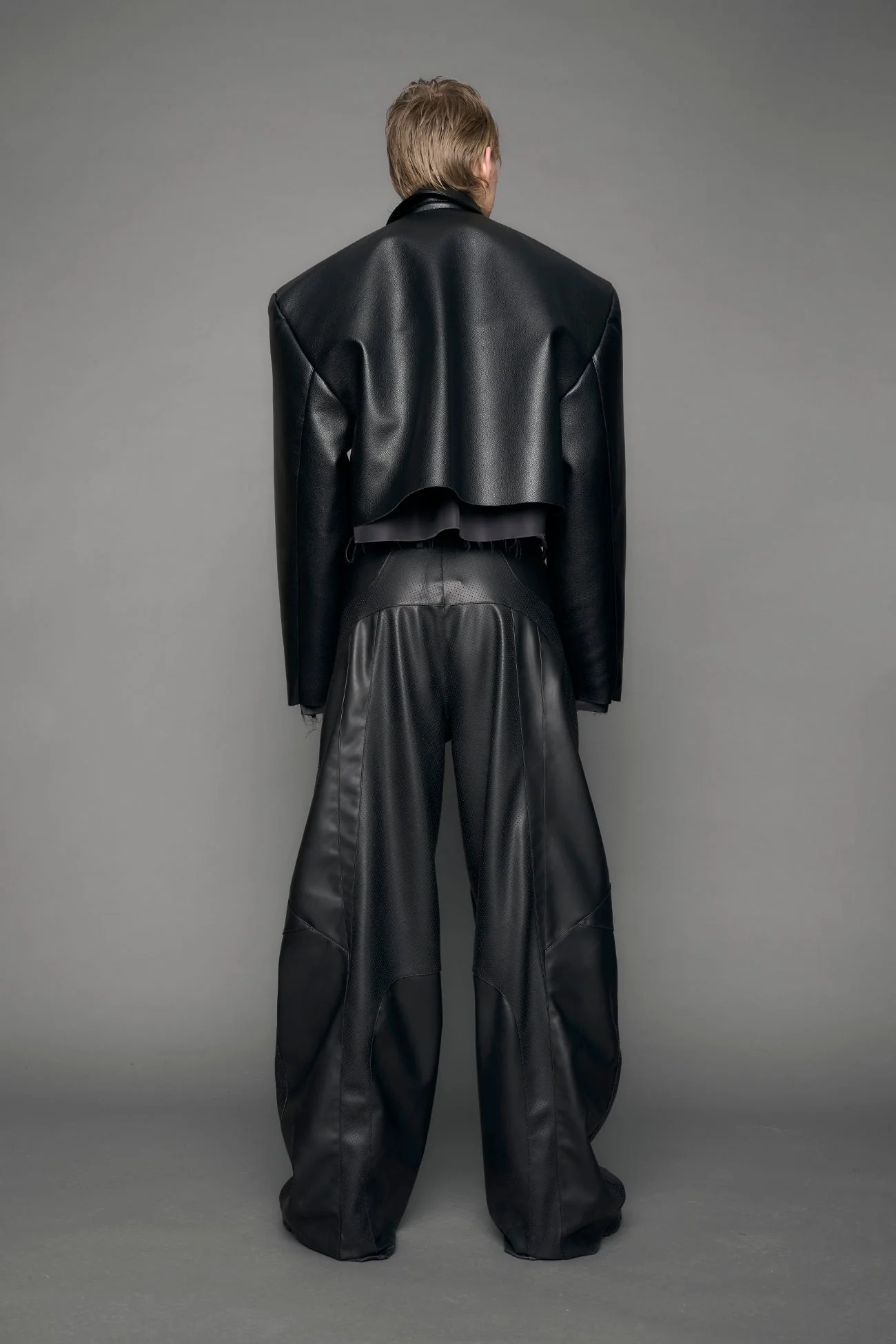 Leather Cropped Blazer - Image 6