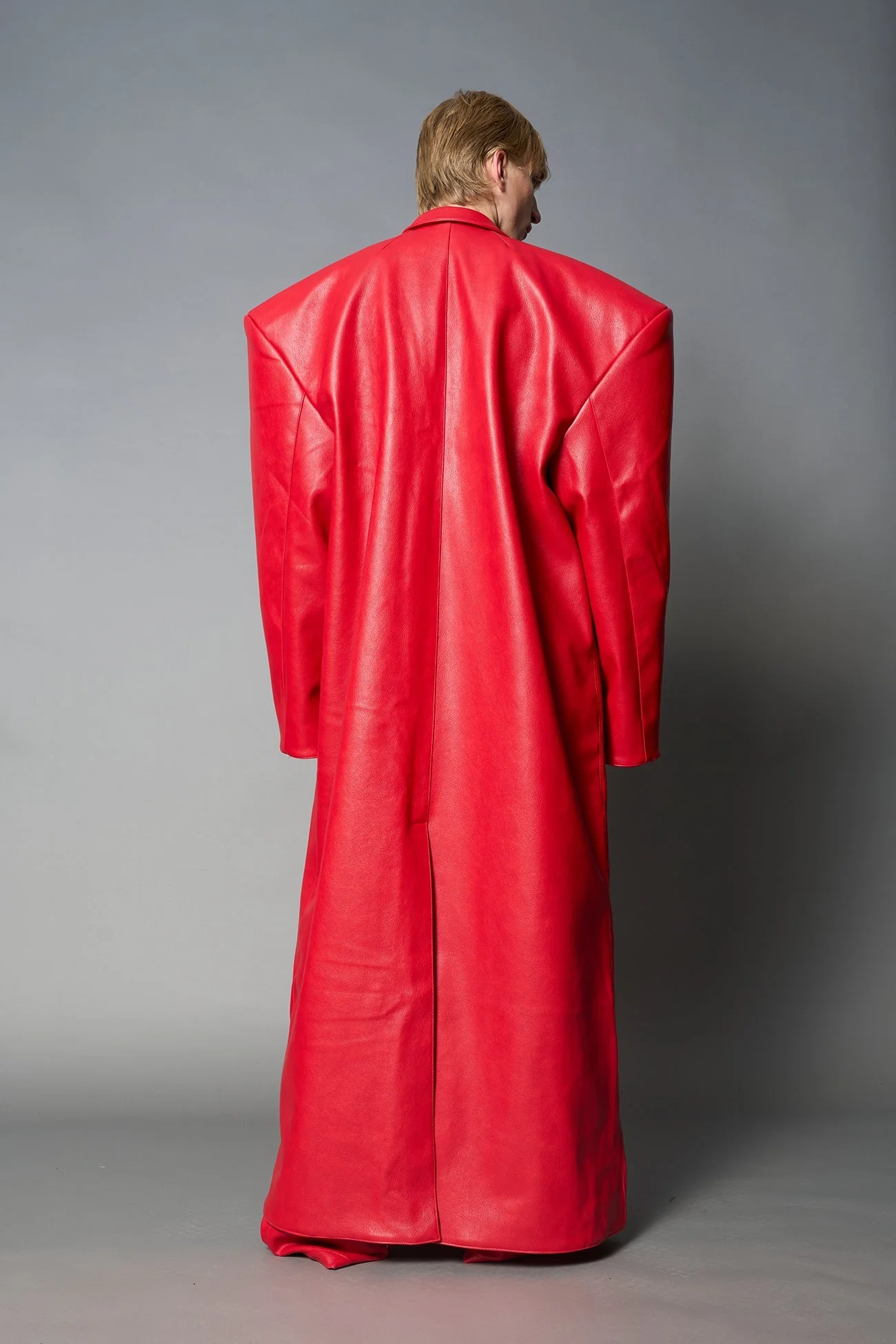 Leather Elongated Blazer Coat - Image 12