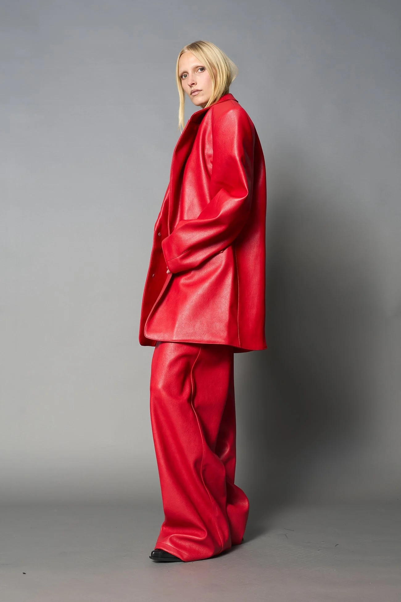 Leather Oversize Blazer - Image 12