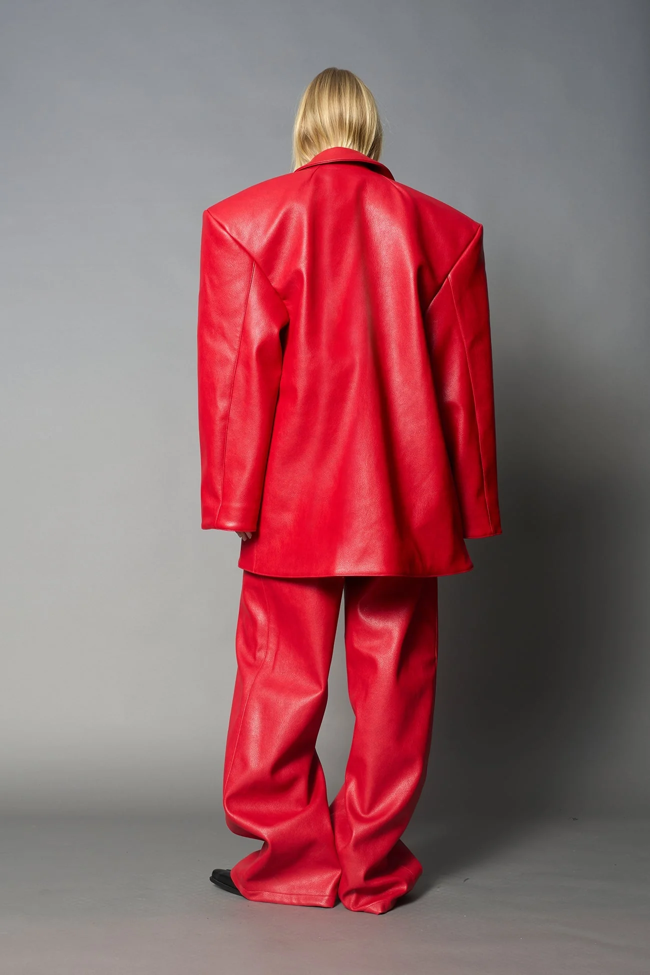 Leather Oversize Blazer - Image 13