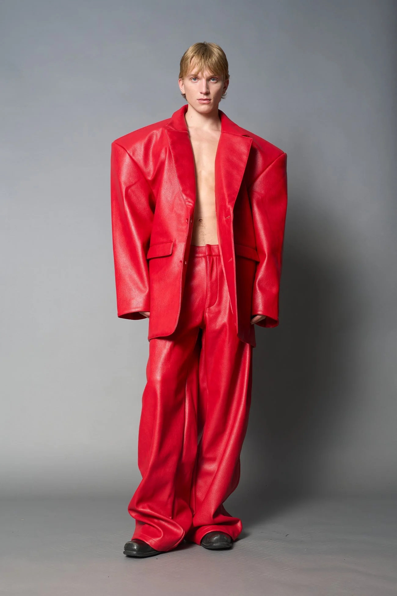 Leather Oversize Blazer - Image 14