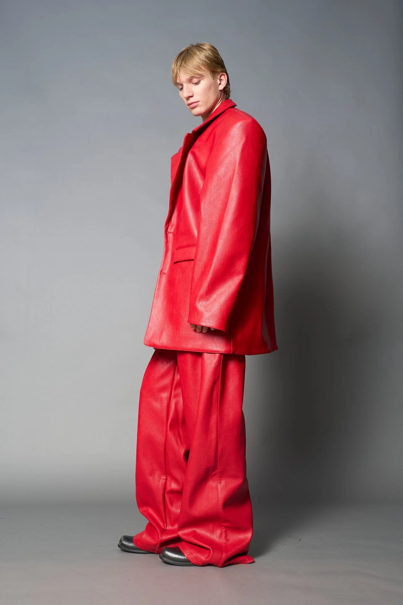 Leather Oversize Blazer - Image 16