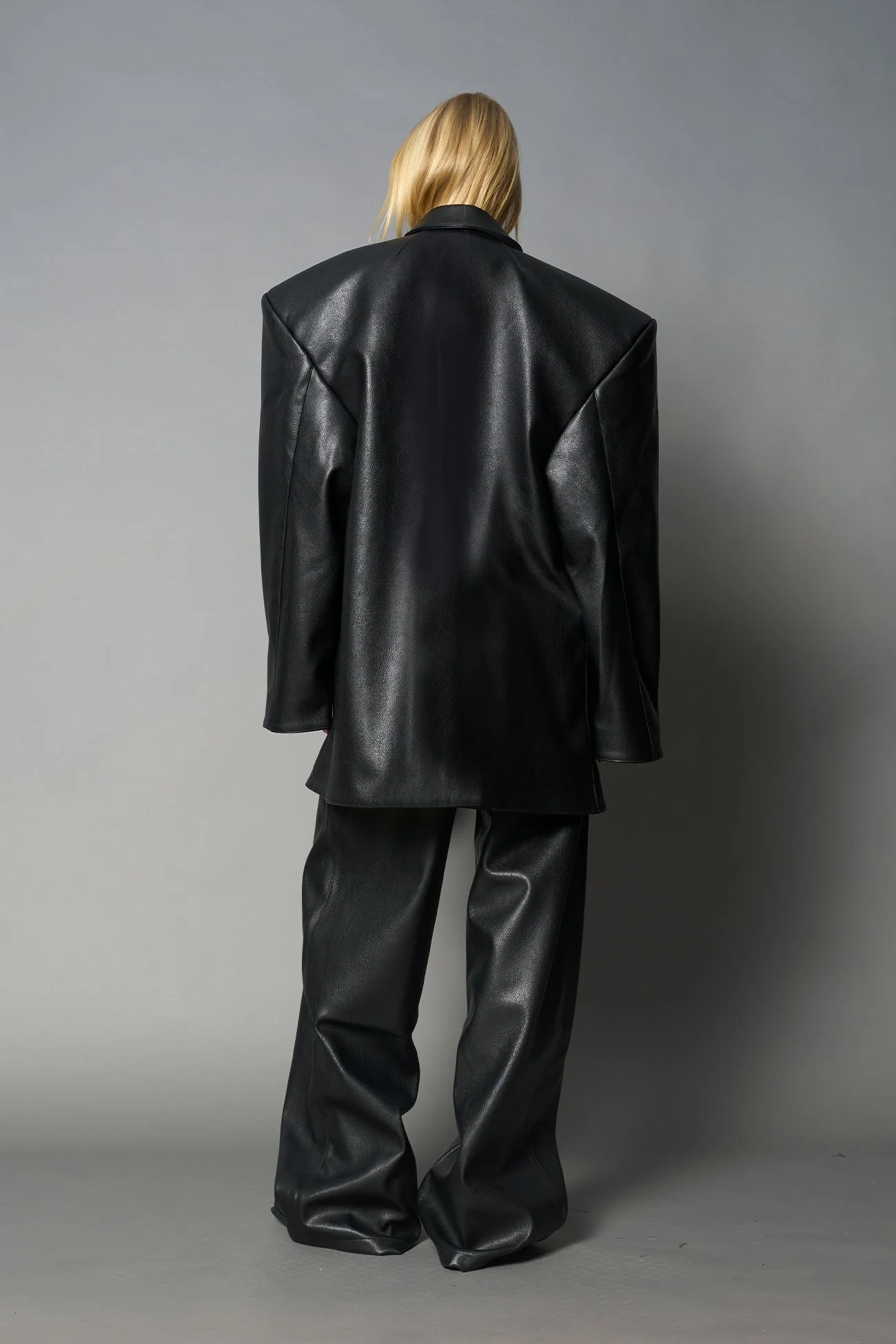 Leather Oversize Blazer - Image 3