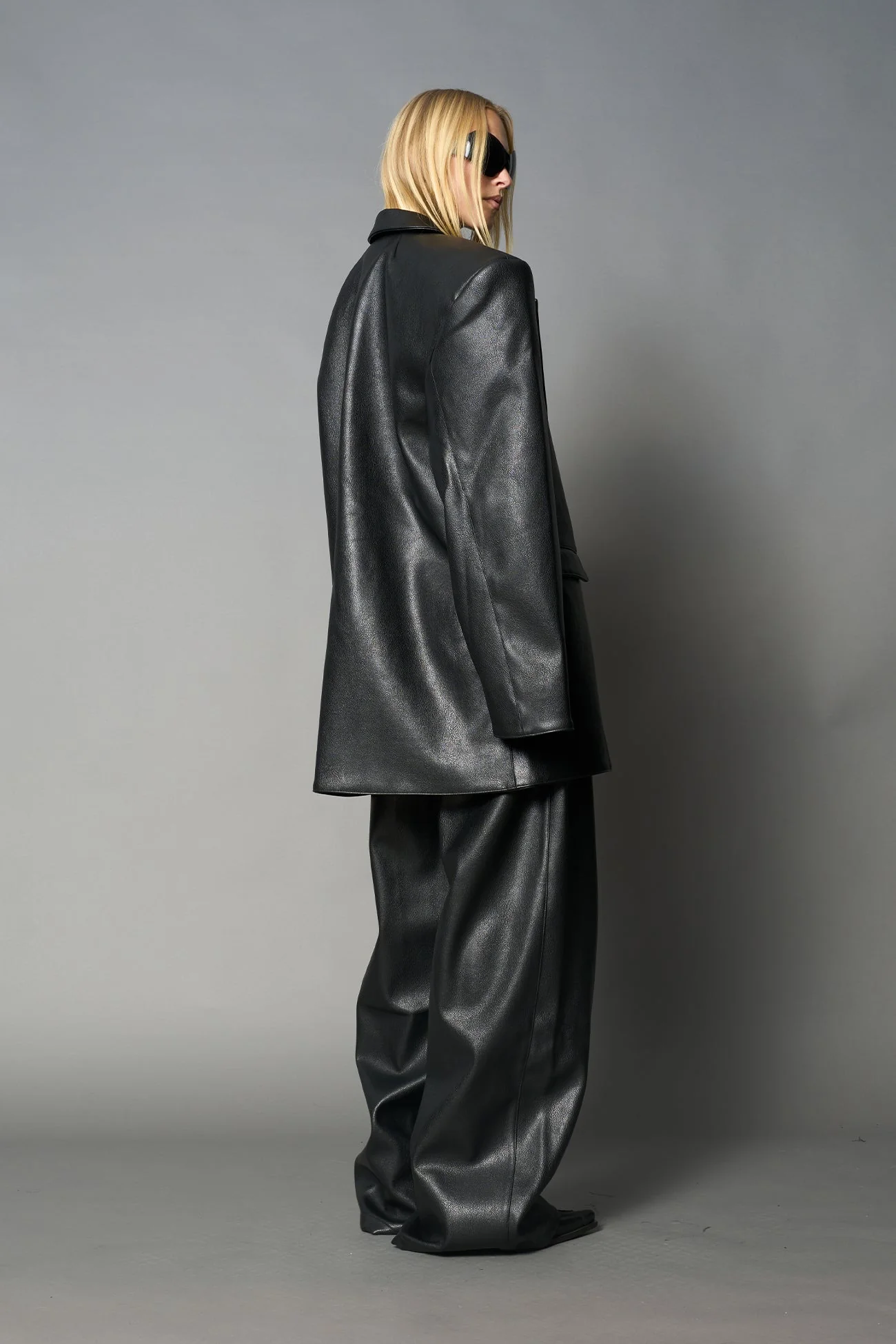 Leather Oversize Blazer - Image 4