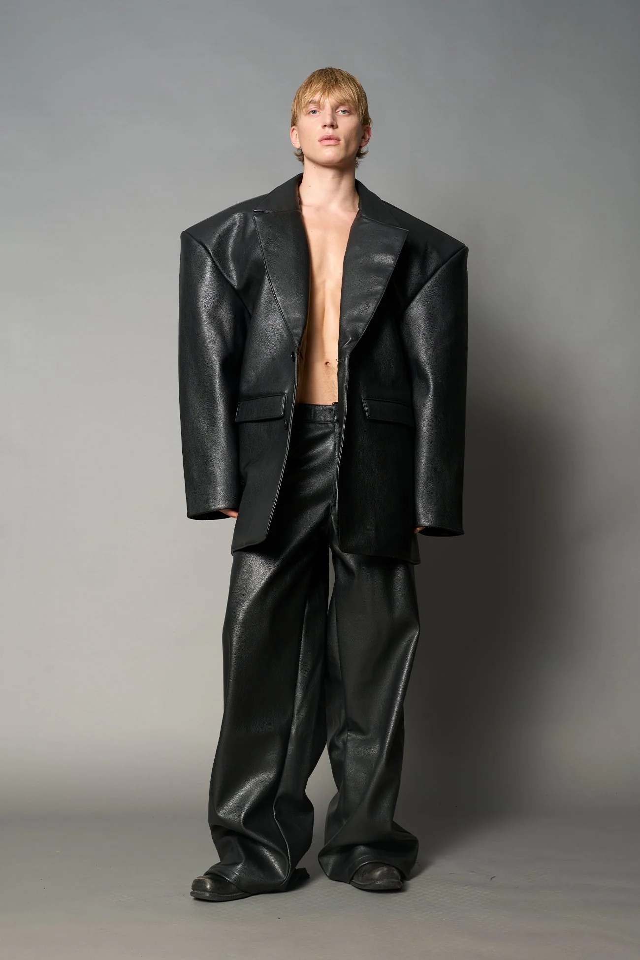 Leather Oversize Blazer - Image 5