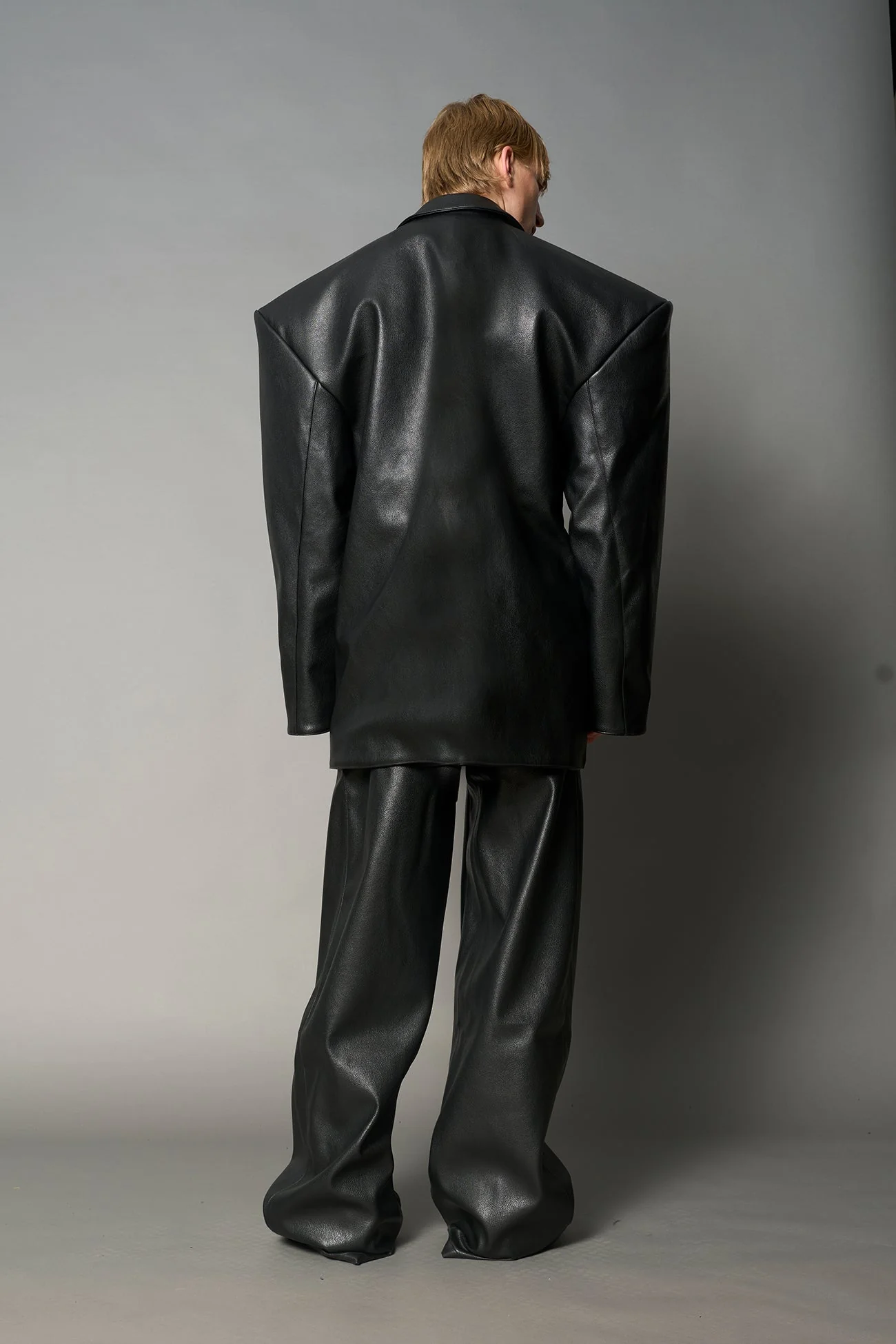 Leather Oversize Blazer - Image 9