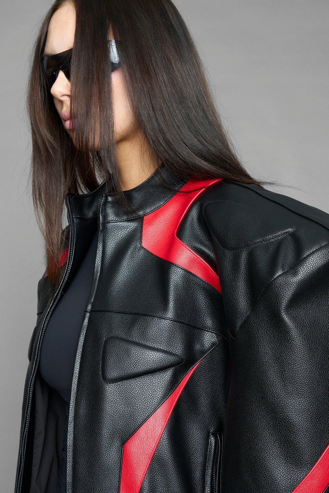 power shoulder moto jacket - Image 15