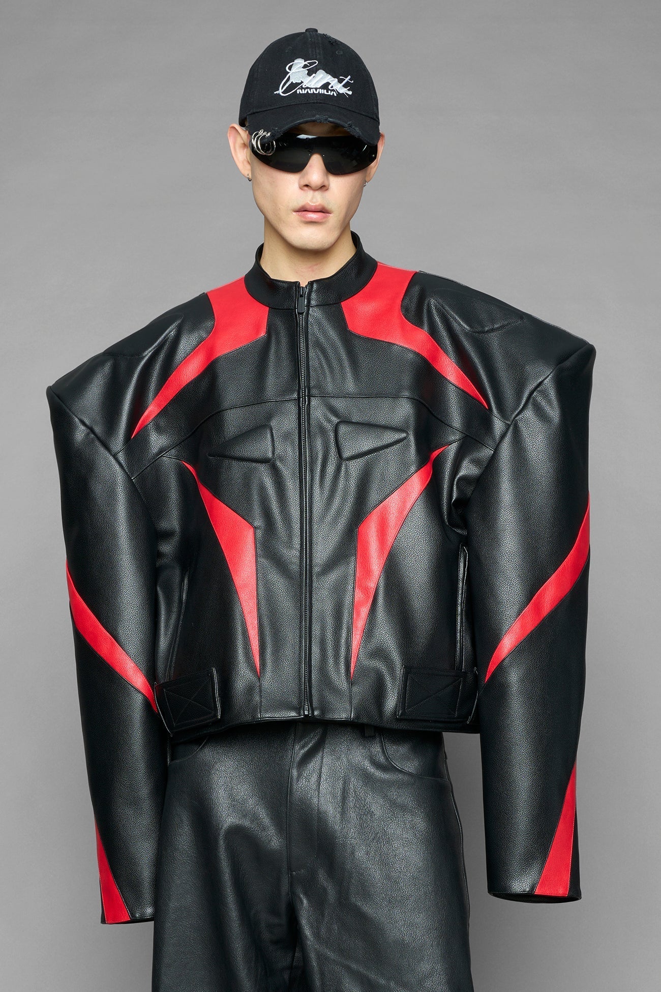 power shoulder moto jacket - Image 19