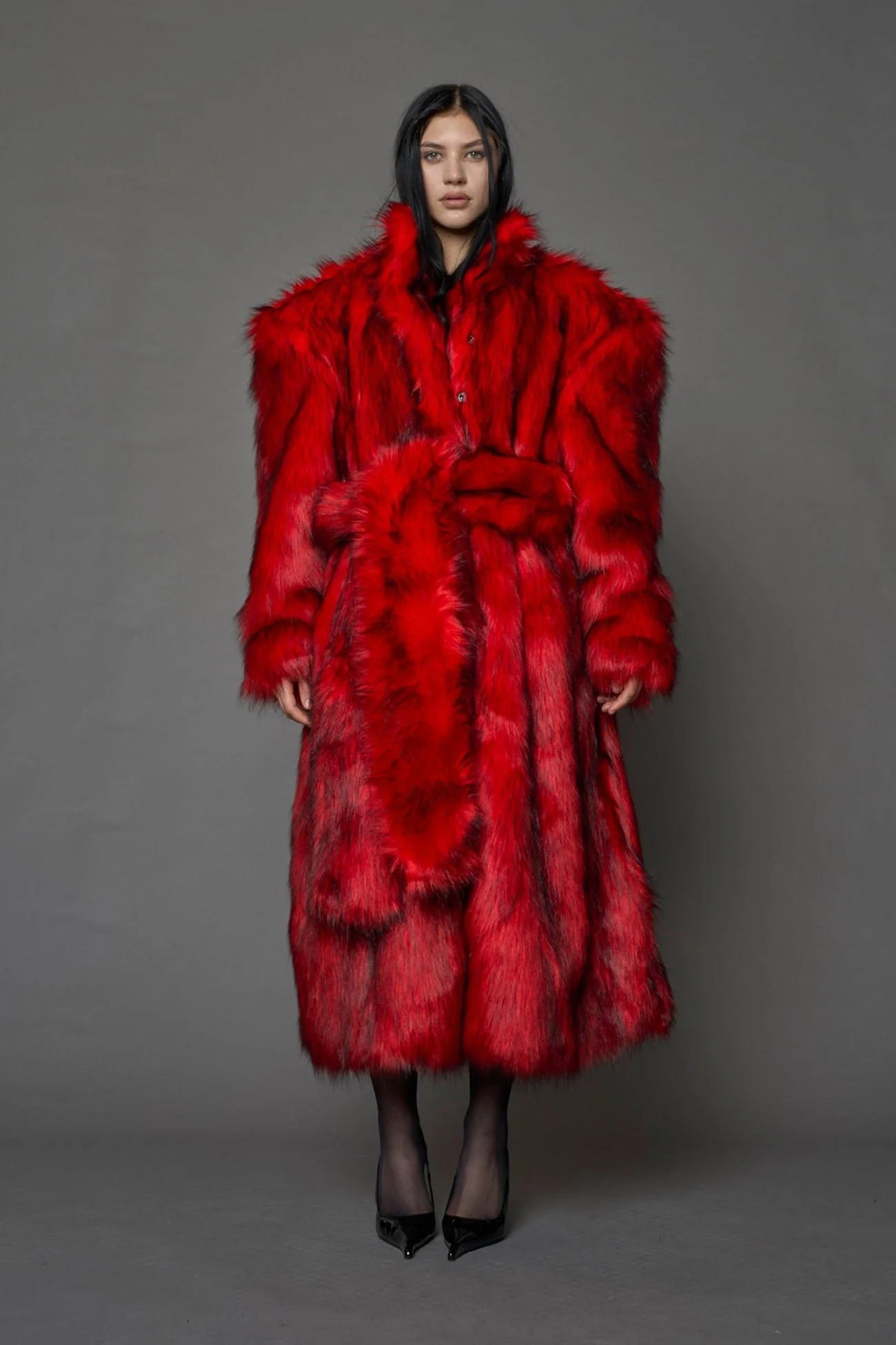 Midnight Faux Fur Coat - Image 10