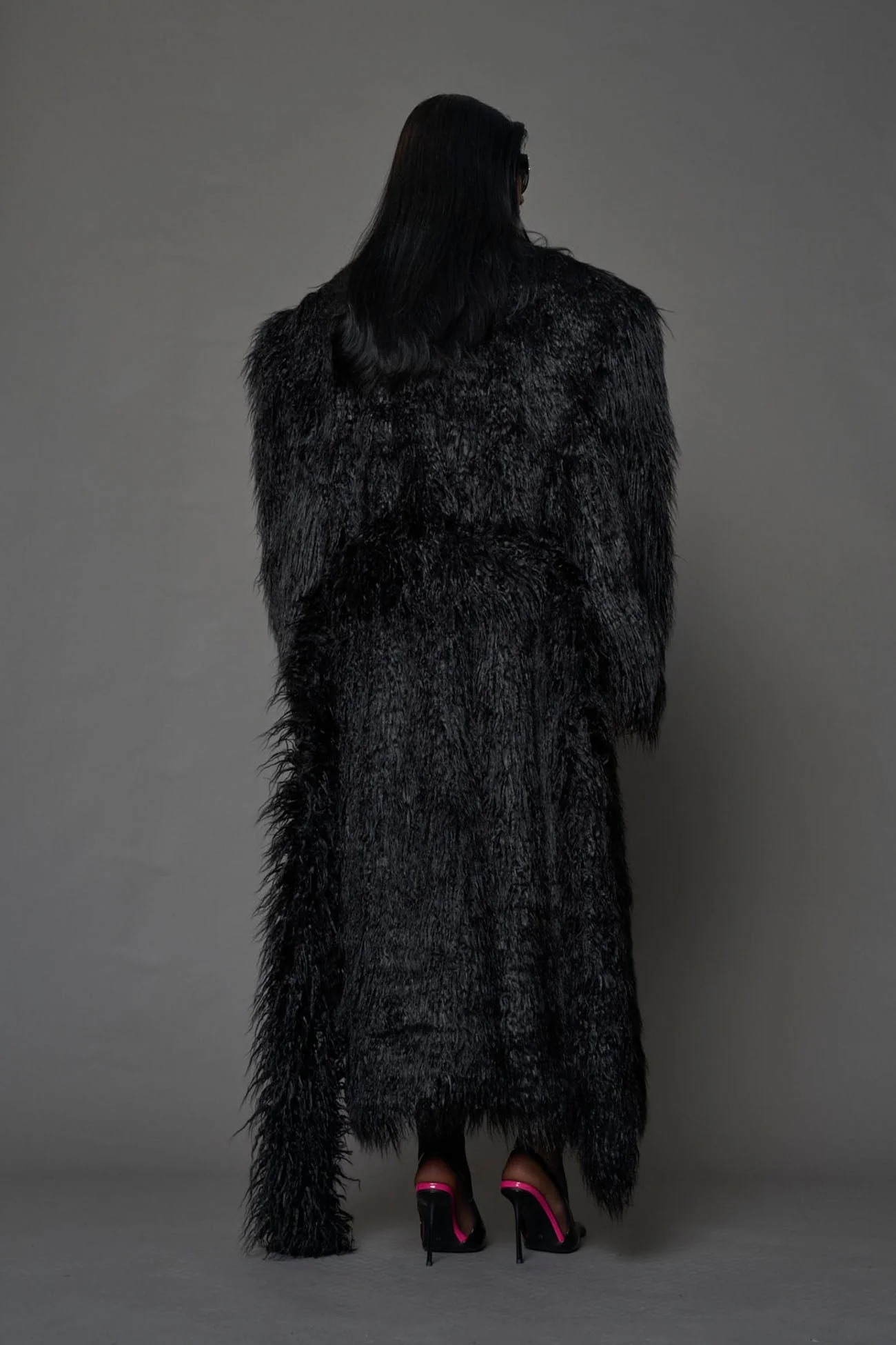 Midnight Faux Fur Coat - Image 3